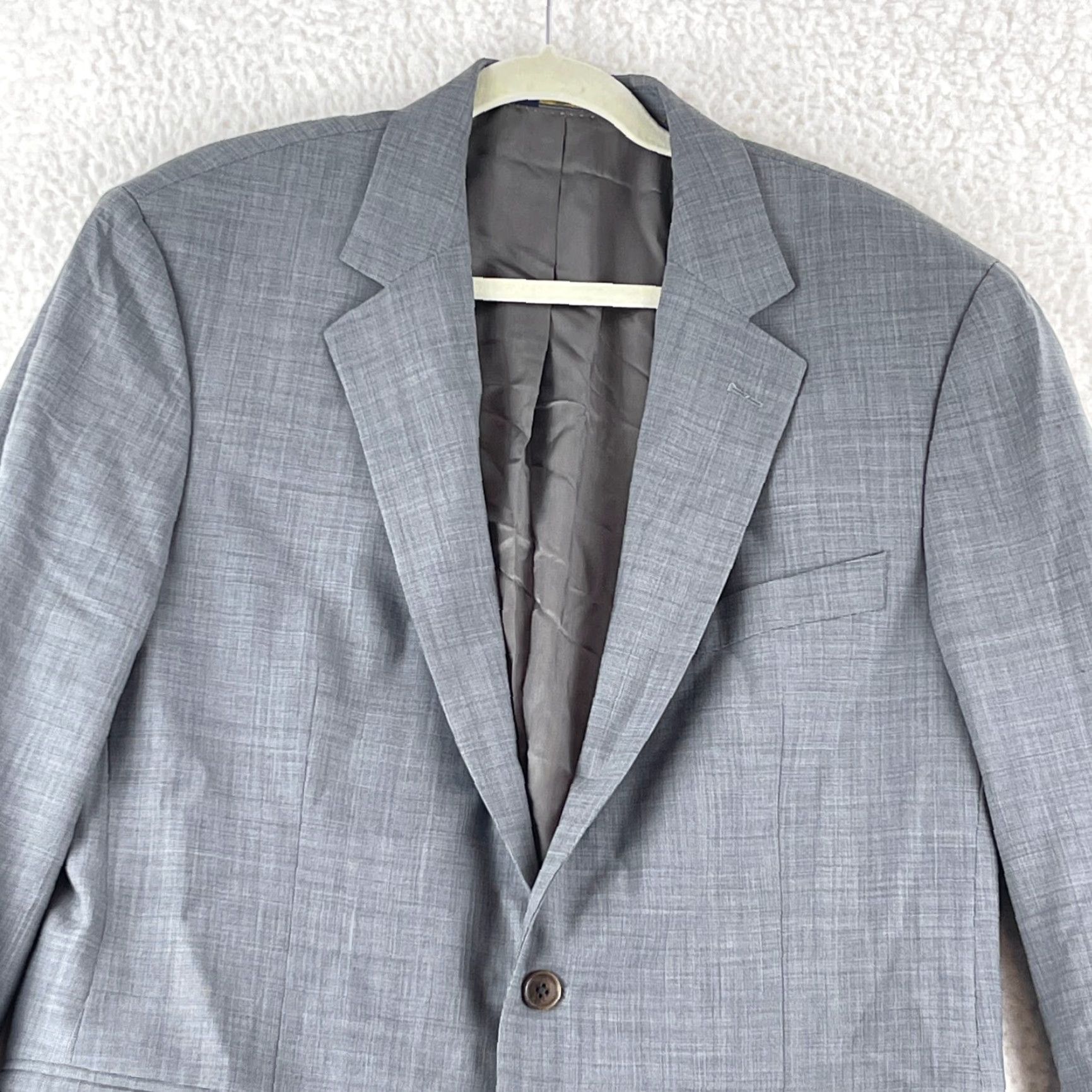 Brooks Brothers Brooks Brothers Blazer Mens Size 42L Gray Wool Suit Jacket Notch Lapel Single-Breast 2-Button Size 42R - 2 Thumbnail