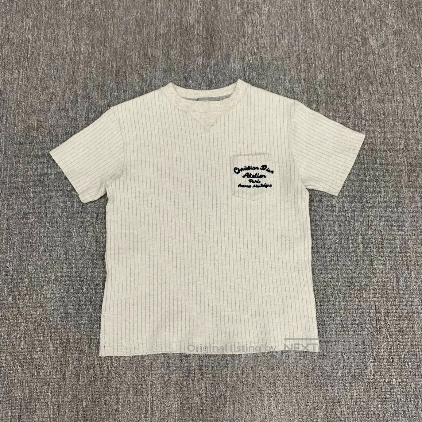 Dior grey striped pocket logo t-shirt. Size US M / EU 48-50 / 2 - 1 Thumbnail