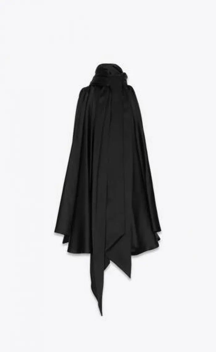 Saint Laurent Paris o1la1rc1a1225 780292 Lavallière-Neck Top in Silk Satin Size US XL / EU 56 / 4 - 2 Thumbnail