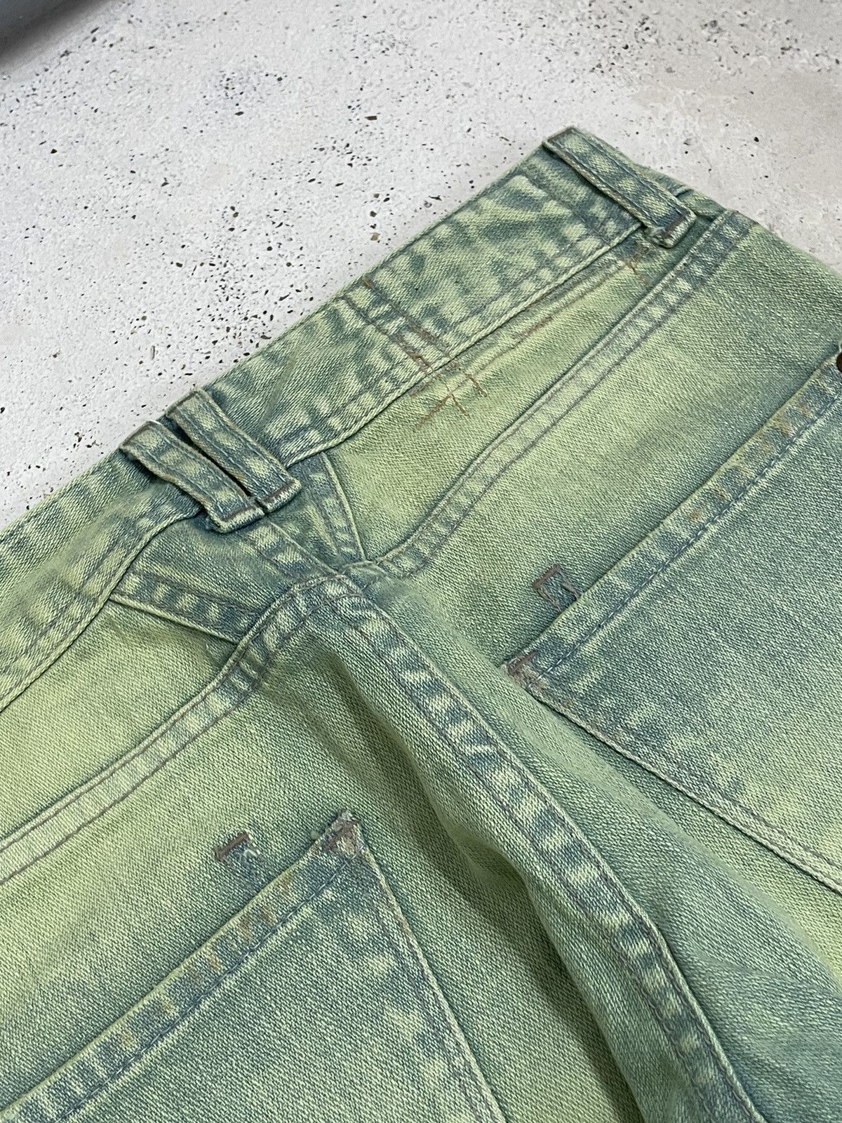 Designer × Marithe + Francois Girbaud Girbaud Green Rust Crazy Wash Flare Denim Size US 28 / EU 44 - 23 Thumbnail