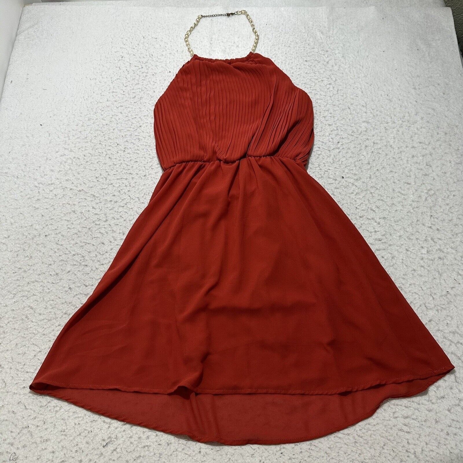 Other Papaya Large A-Line Rust Orange Dress Halter Sleeveless Size L / US 10 / IT 46 - 1 Thumbnail