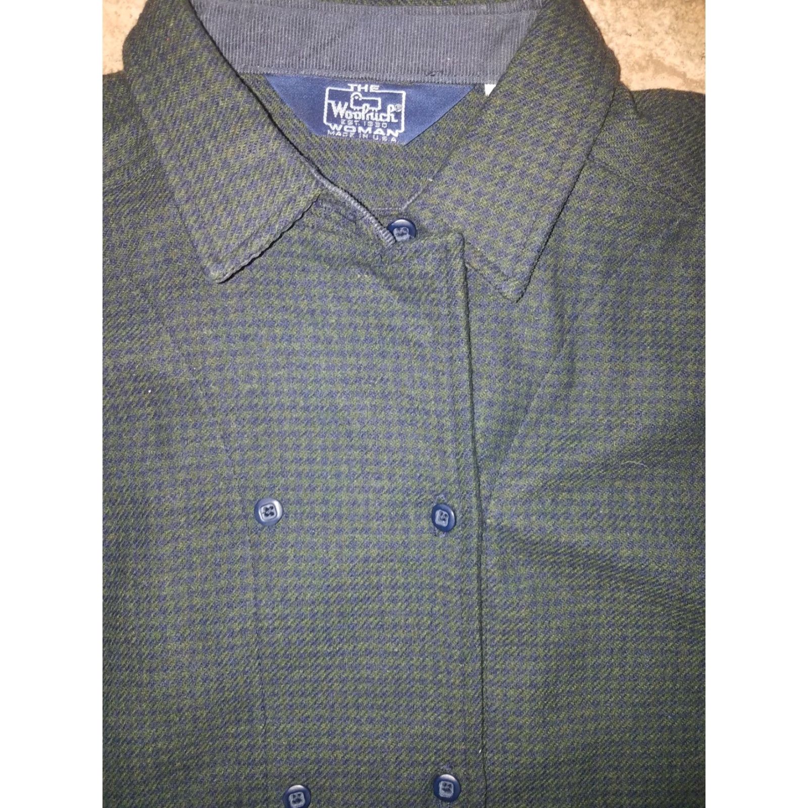 Vintage VINTAGE Woolrich Button-Down Flannel Shirt Womens Size 12 Green 70% Wool 30% Nylon Size XL / US 12-14 / IT 48-50 - 2 Thumbnail