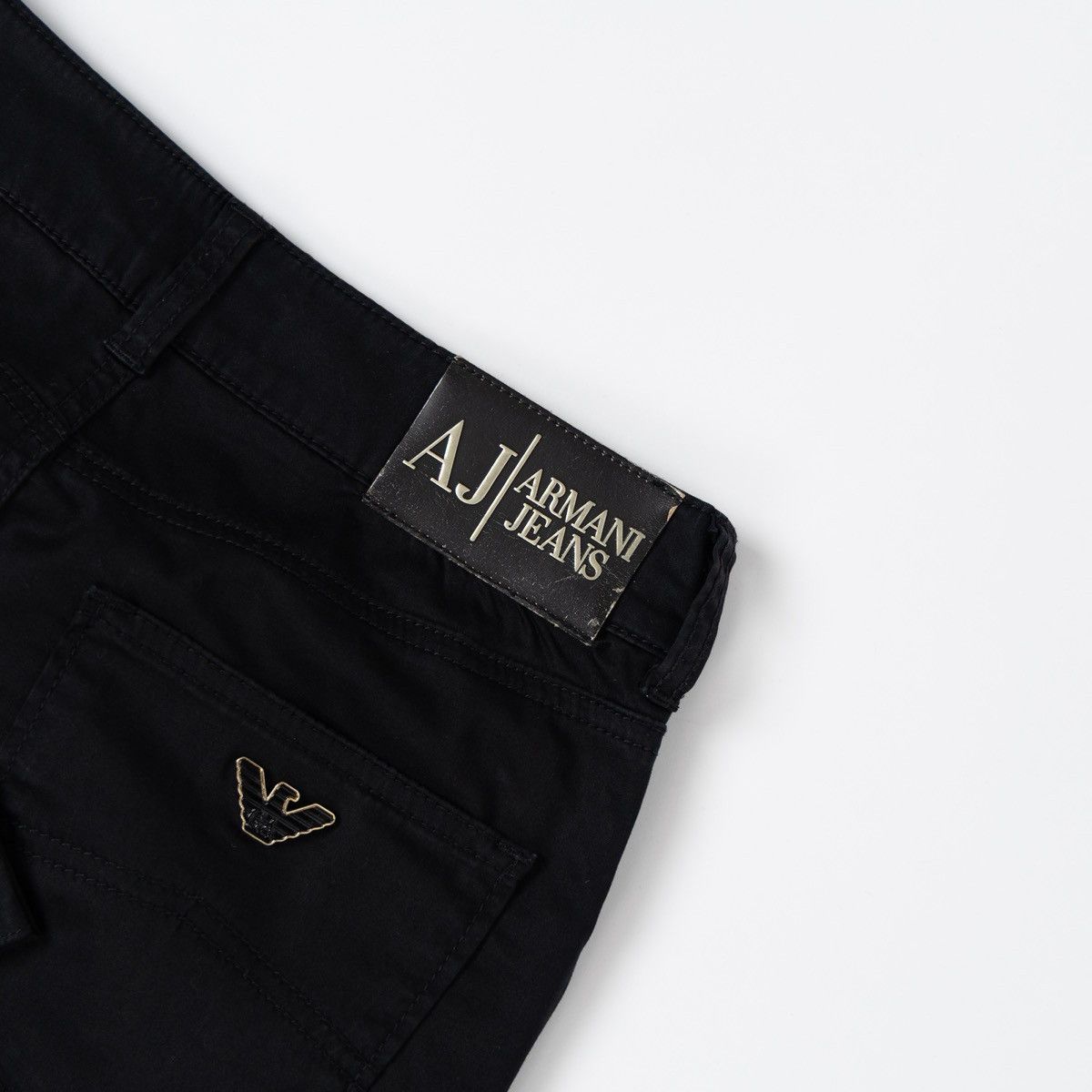 Armani Armani Jeans Black Slim Fit Trousers Stretch Casual Pants Size 27" / US 4 / IT 40 - 5 Thumbnail