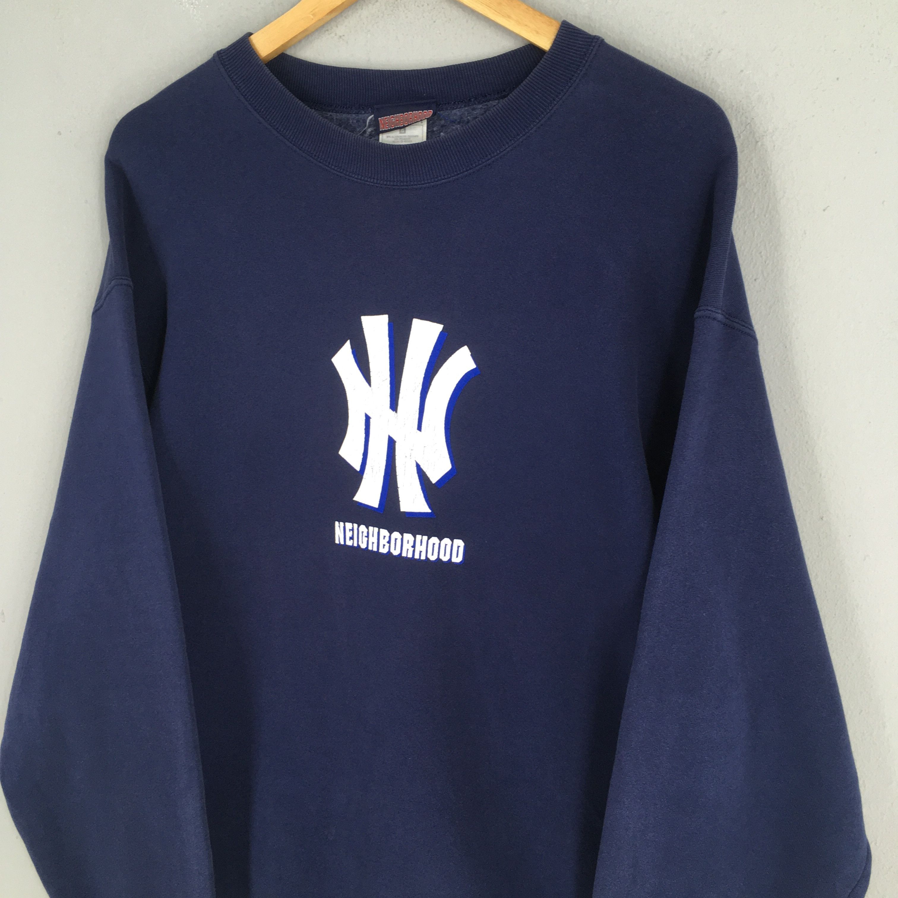 Japanese Brand × Neighborhood × Vintage Vintage 90s Neighborhood Japan Blue Sweatshirt Large Size US L / EU 52-54 / 3 - 3 Thumbnail