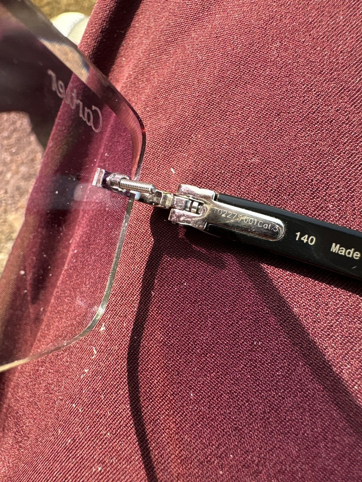 Cartier Cartier Rimless Purple Metal Eyeglasses Frames Size ONE SIZE - 4 Thumbnail