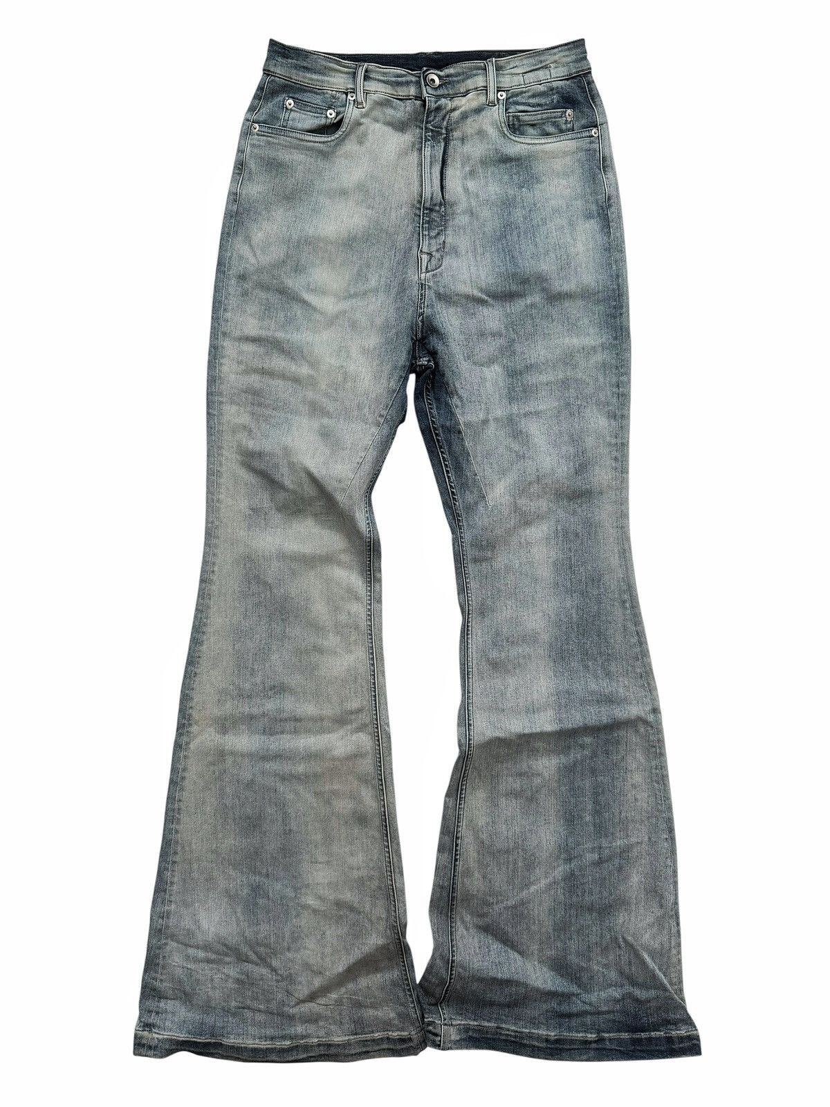 Rick Owens Sky Hustler Mineral Bolan Bootcut Denim Flare Size US 33 - 1 Thumbnail