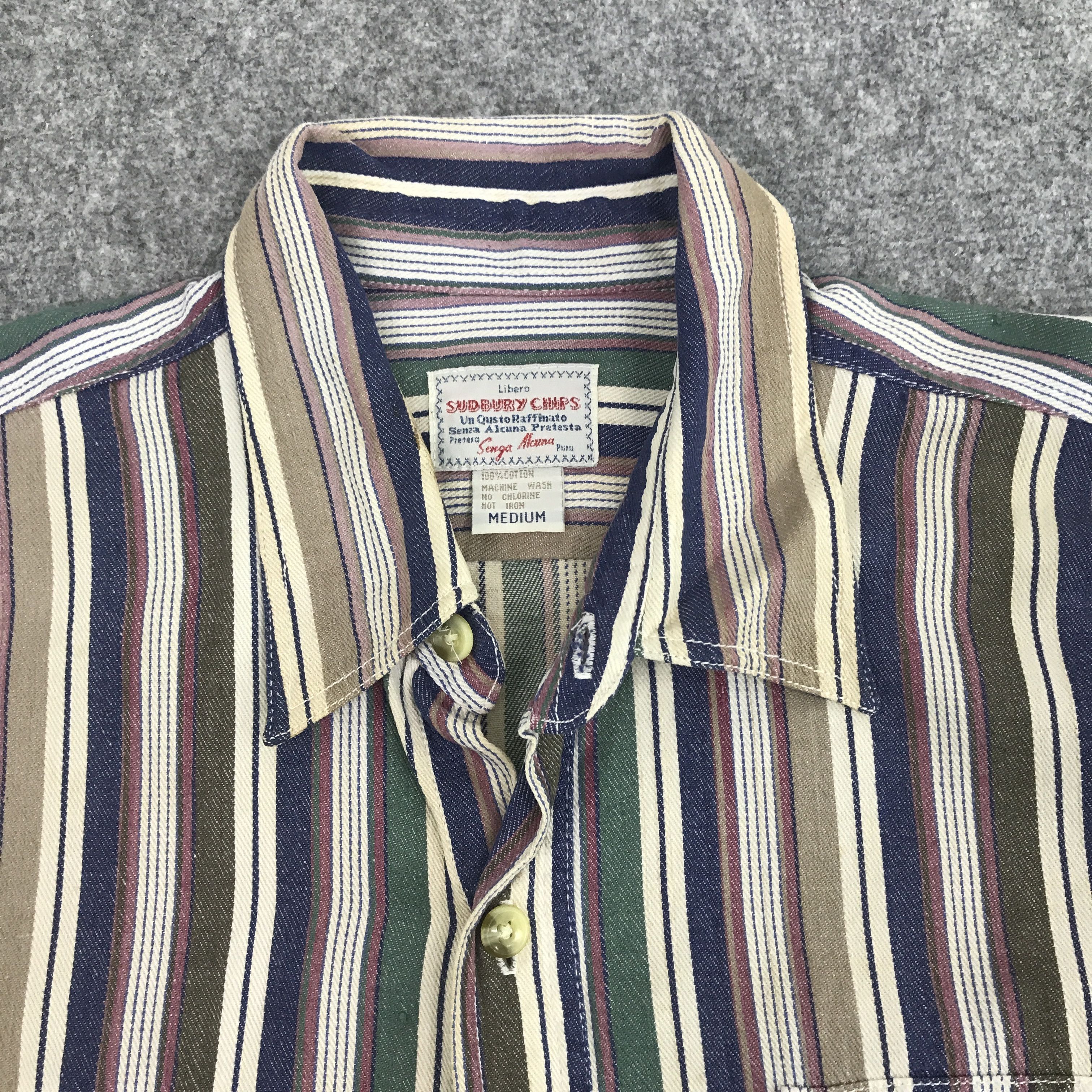 Designer × Japanese Brand Rare Sudbury chips Striped Button Up Shirt Size US M / EU 48-50 / 2 - 8 Thumbnail