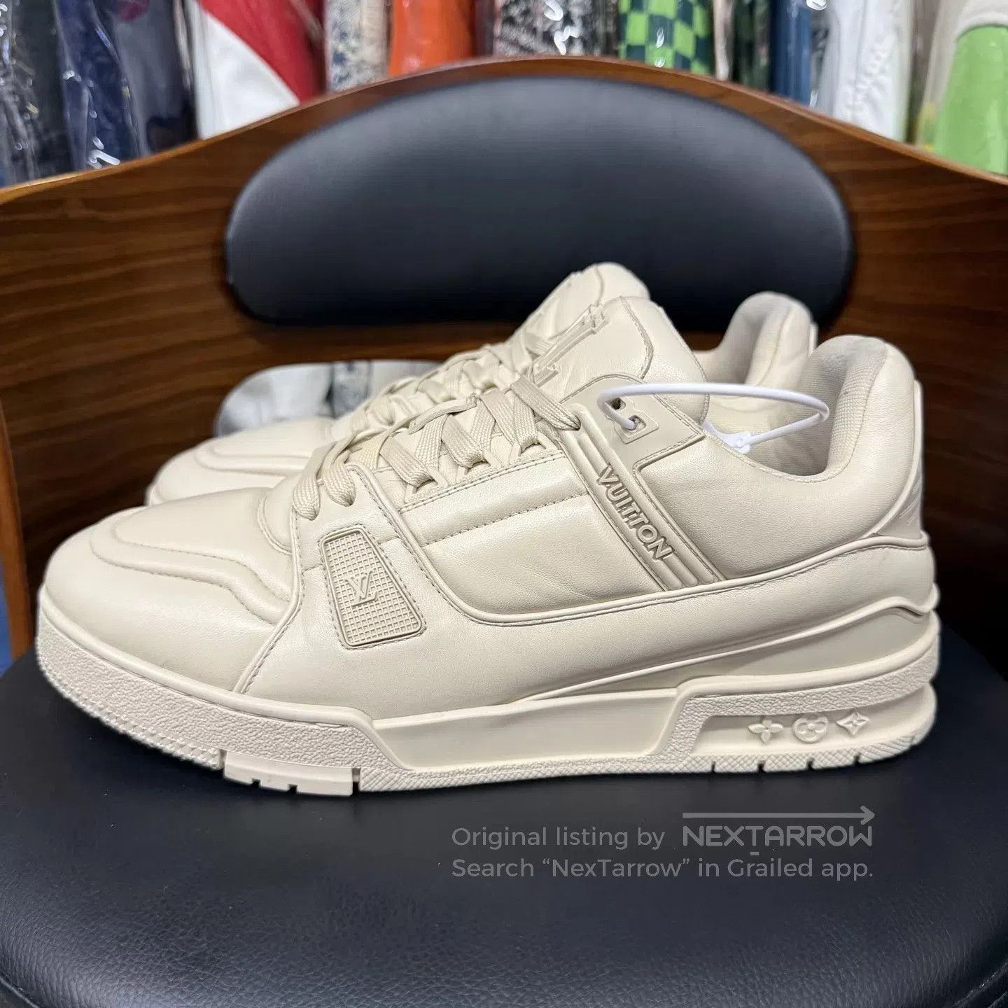 Louis Vuitton Beige Low-Top Leather Sneakers Size 9. Size US 9 / EU 42 - 6 Thumbnail