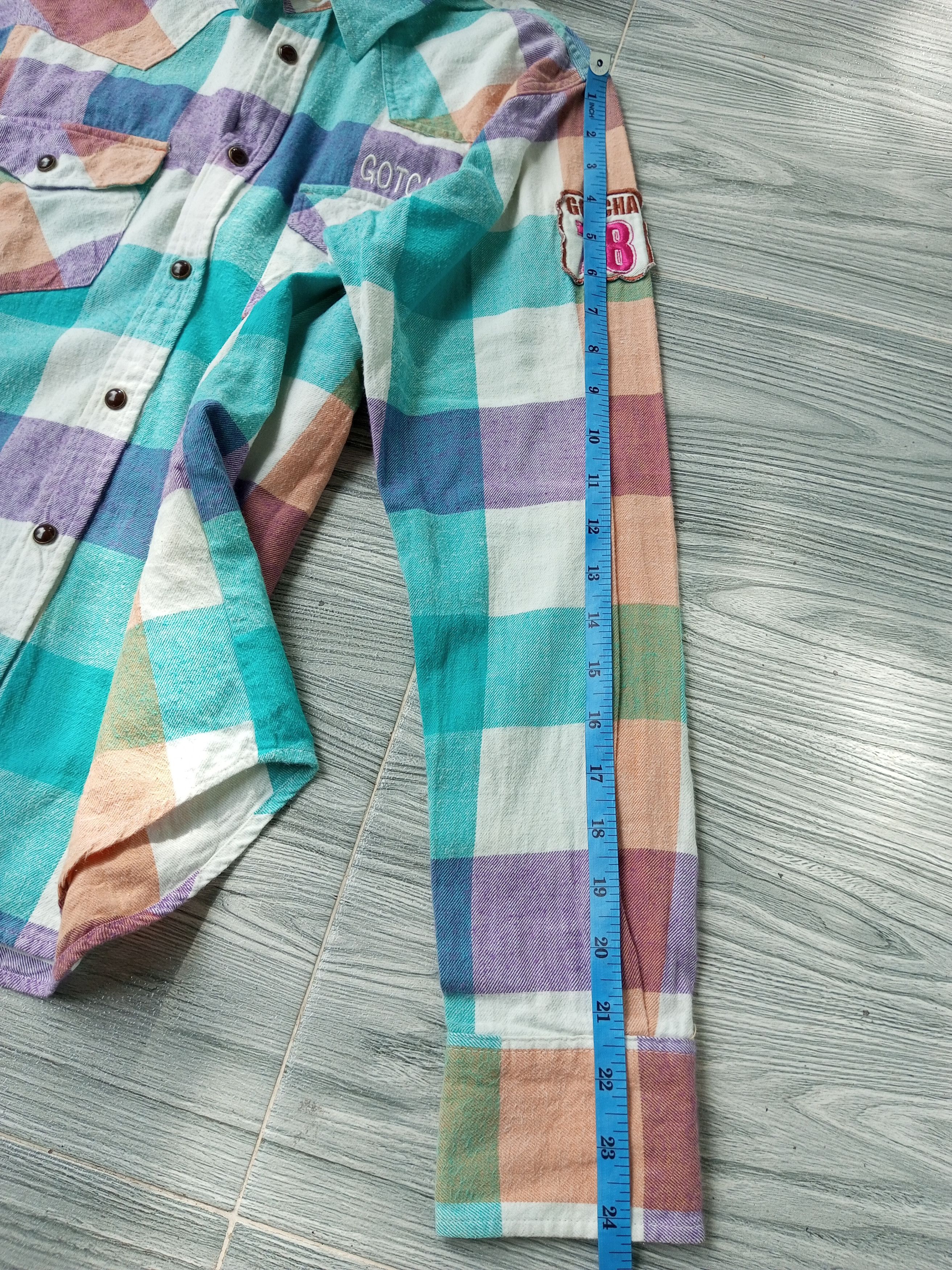 Japanese Brand Vintage Gotcha Flannel Longsleeve Detachable Hoodie Size US S / EU 44-46 / 1 - 10 Thumbnail