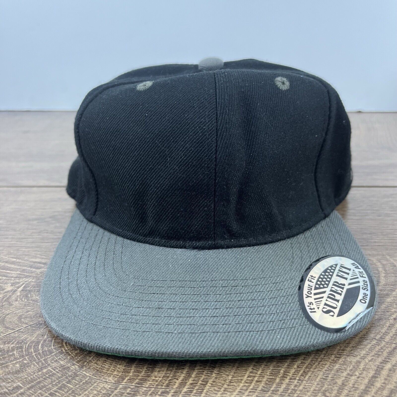 Other Plain Black Gray Snapback Hat Adjustable Hat Black Hat Adult Size ONE SIZE - 1 Thumbnail