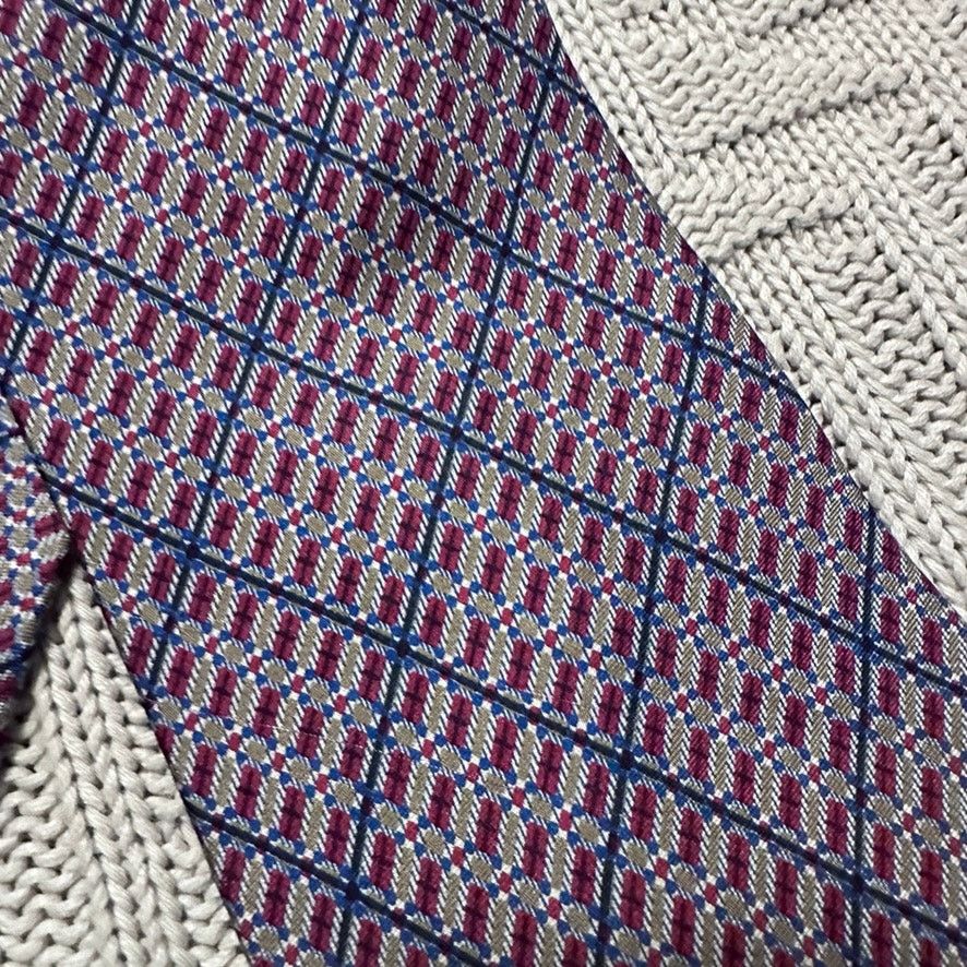 Vintage Vintage Hathaway red abstract plaid silk tie Size ONE SIZE - 2 Thumbnail