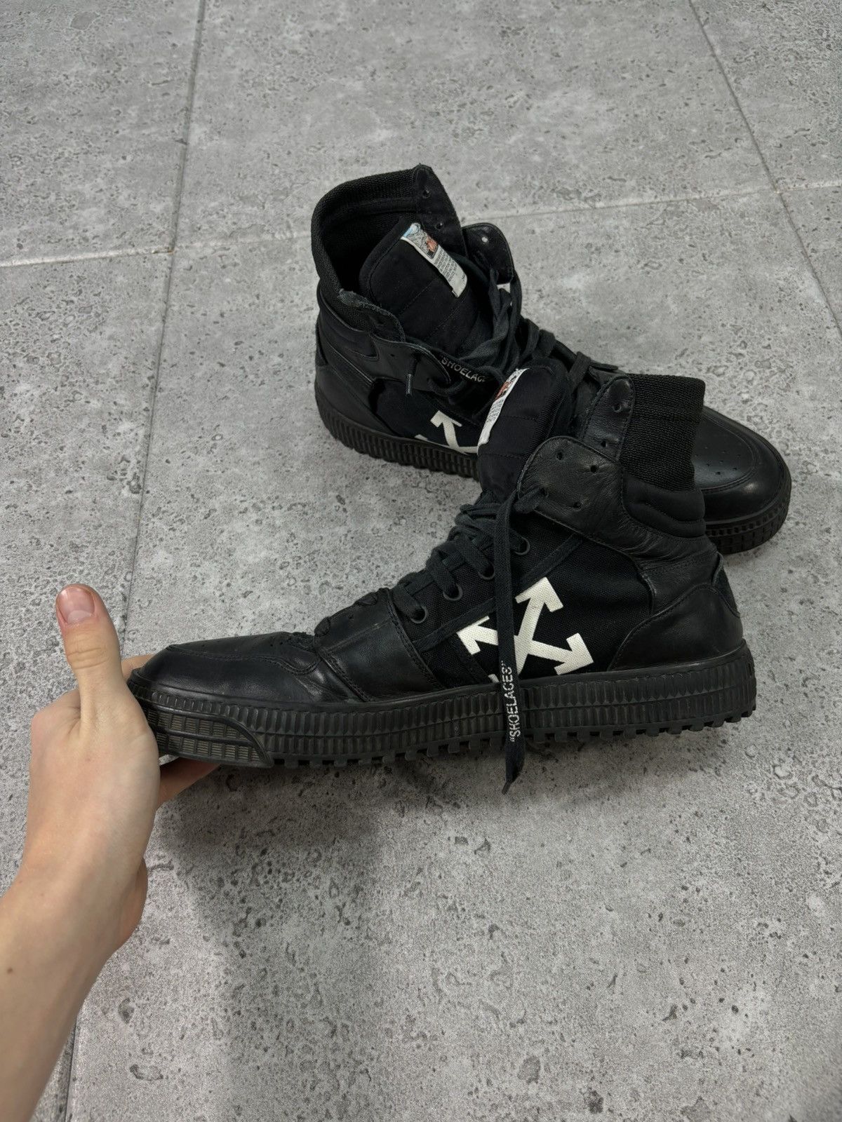 Japanese Brand × Off-White Off White Court Cup Sole 3.0 High Top Sneakers Shoes Vintage Size US 10.5 / EU 43-44 - 3 Thumbnail