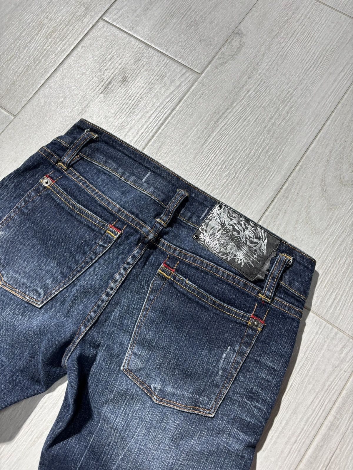 Ed Hardy Y2K Ed Hardy Jeans Skull Death Rhinestones by Christian Size 27" / US 4 / IT 40 - 7 Thumbnail