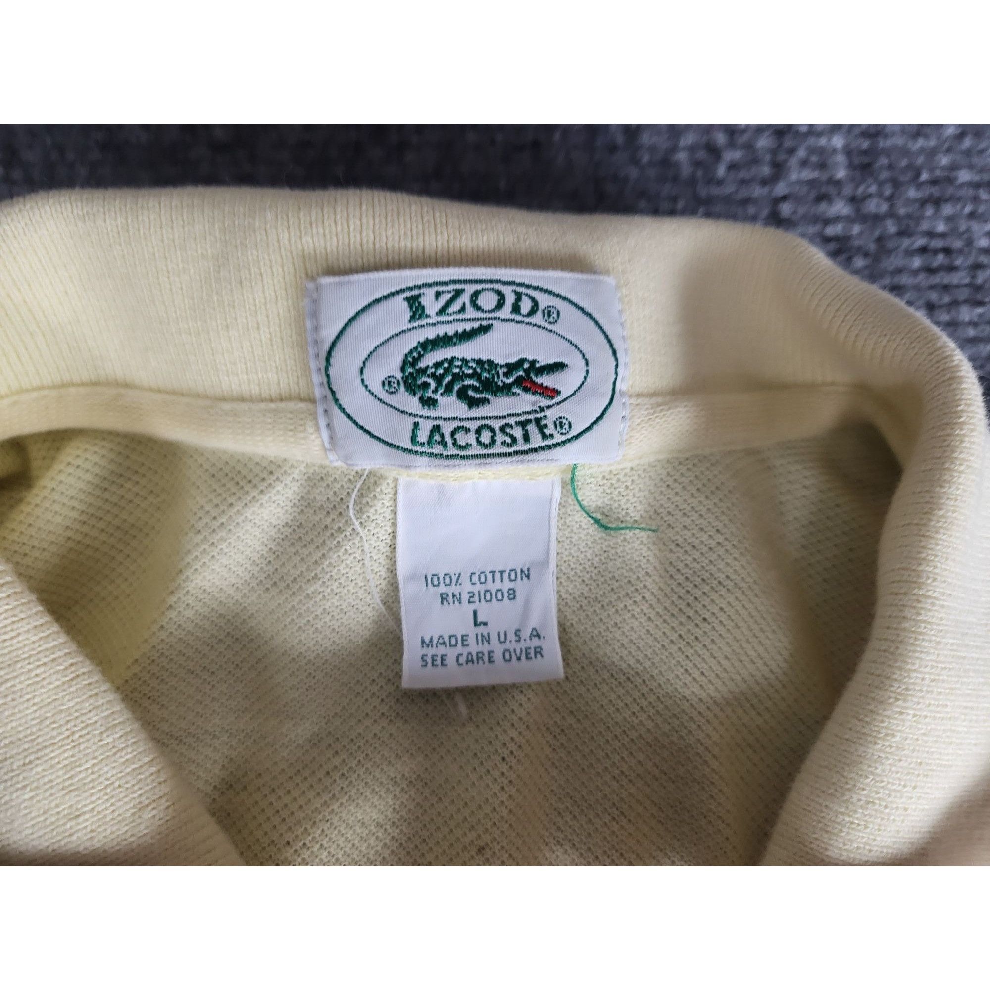 Lacoste Vtg Izod Lacoste Polo Shirt Men Sz L Yellow Embroidered Clas Size US L / EU 52-54 / 3 - 4 Thumbnail