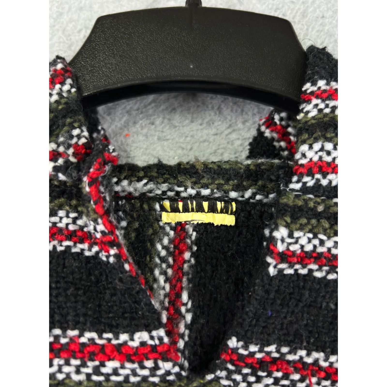 Vintage Franks Hoodie Shirt Mens M Black Stripe Acrylic Baja Knitted Jersey Pullover All Seasons Hooded Pockets Size US M / EU 48-50 / 2 - 3 Thumbnail