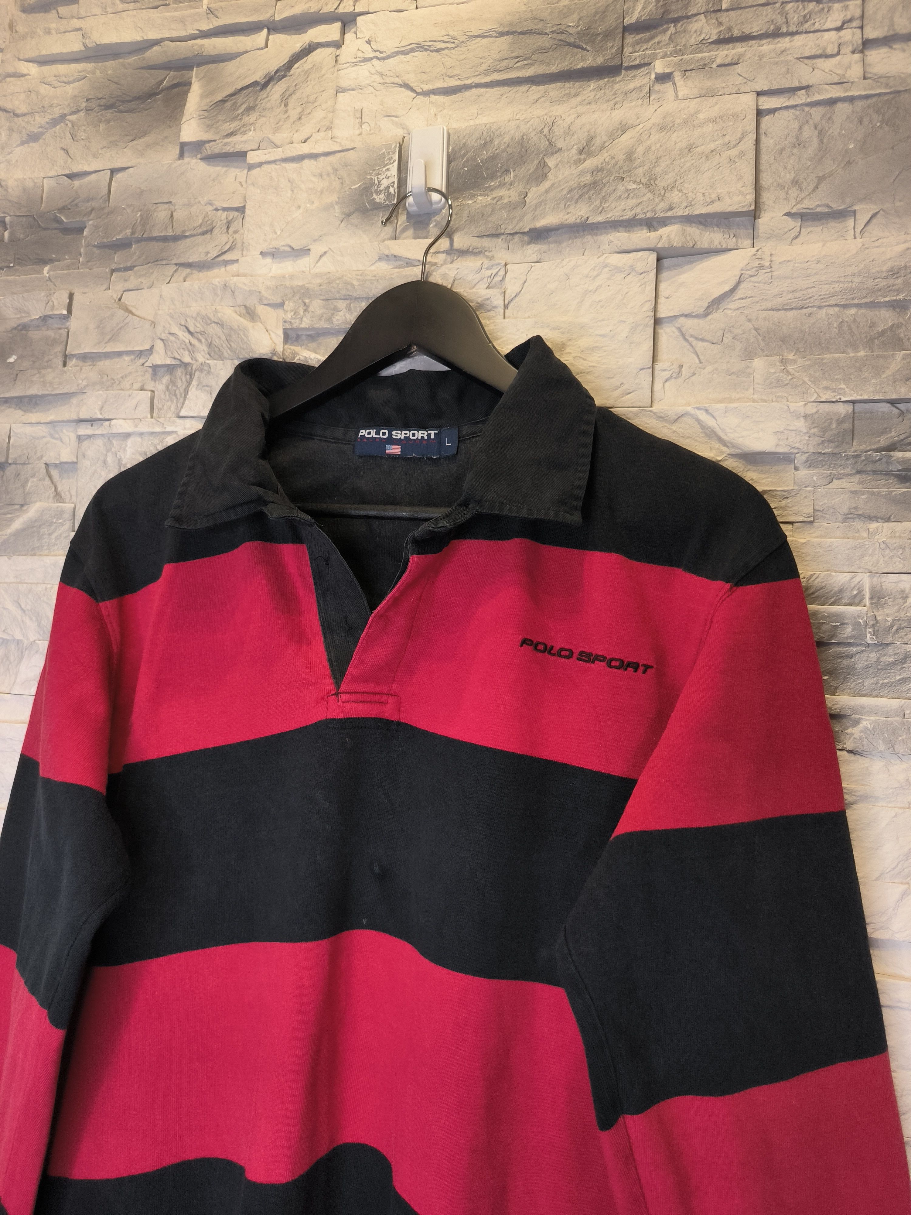 Polo Ralph Lauren Polo Sport Ralph Lauren Striped Rugby Sweatshirt Size US S / EU 44-46 / 1 - 2 Thumbnail