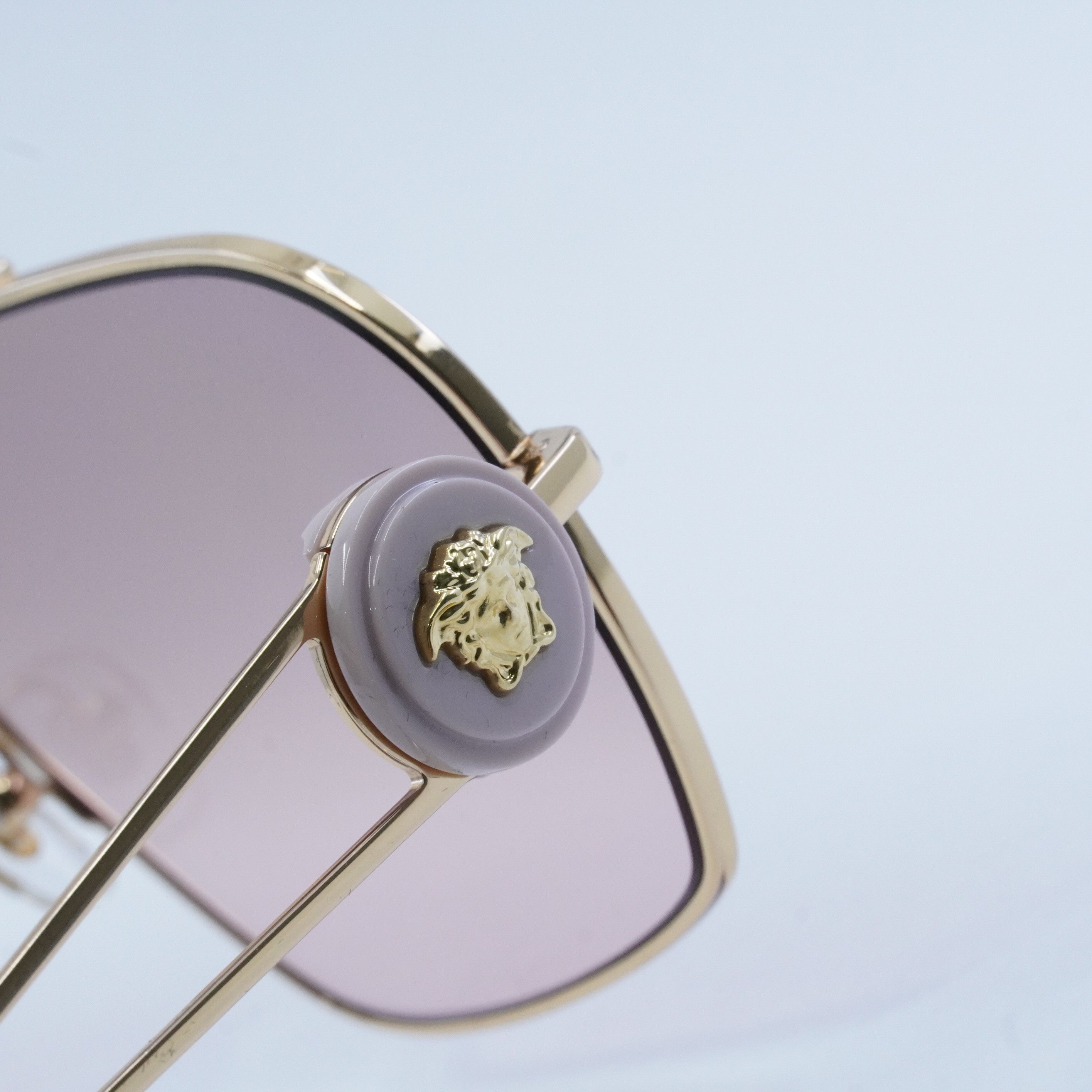 Versace Versace VE2269 10027E Sunglasses Gold Geometric Frame Size ONE SIZE - 4 Thumbnail