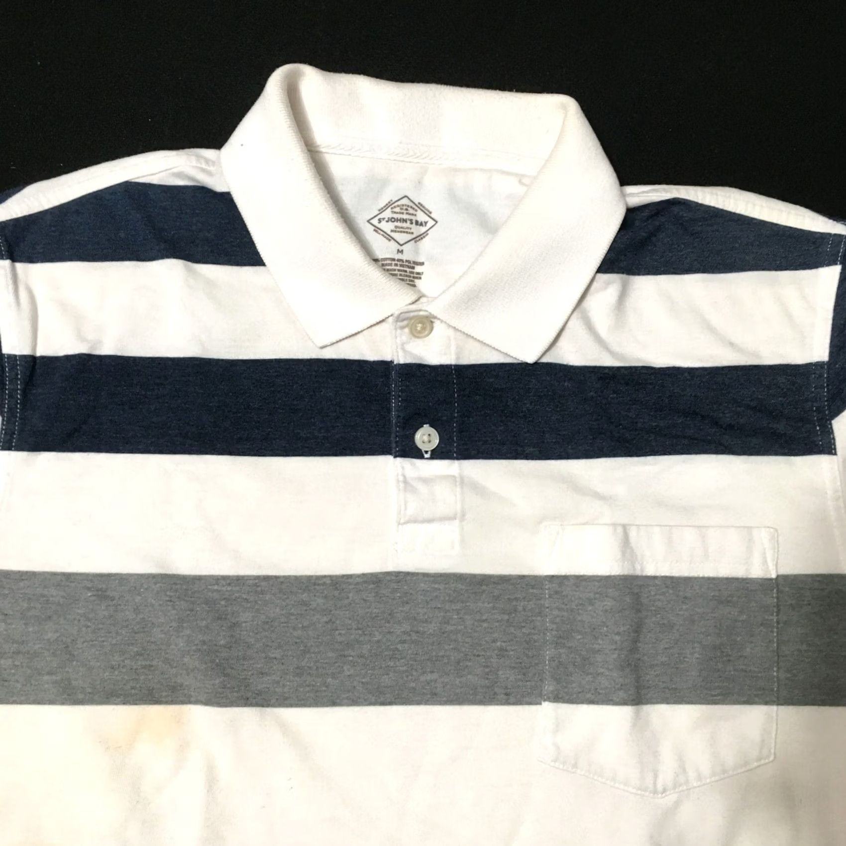 Vintage VINTAGE St. John's Bay Polo Shirt Mens Medium short Sleeve Striped Collared Size US M / EU 48-50 / 2 - 3 Thumbnail