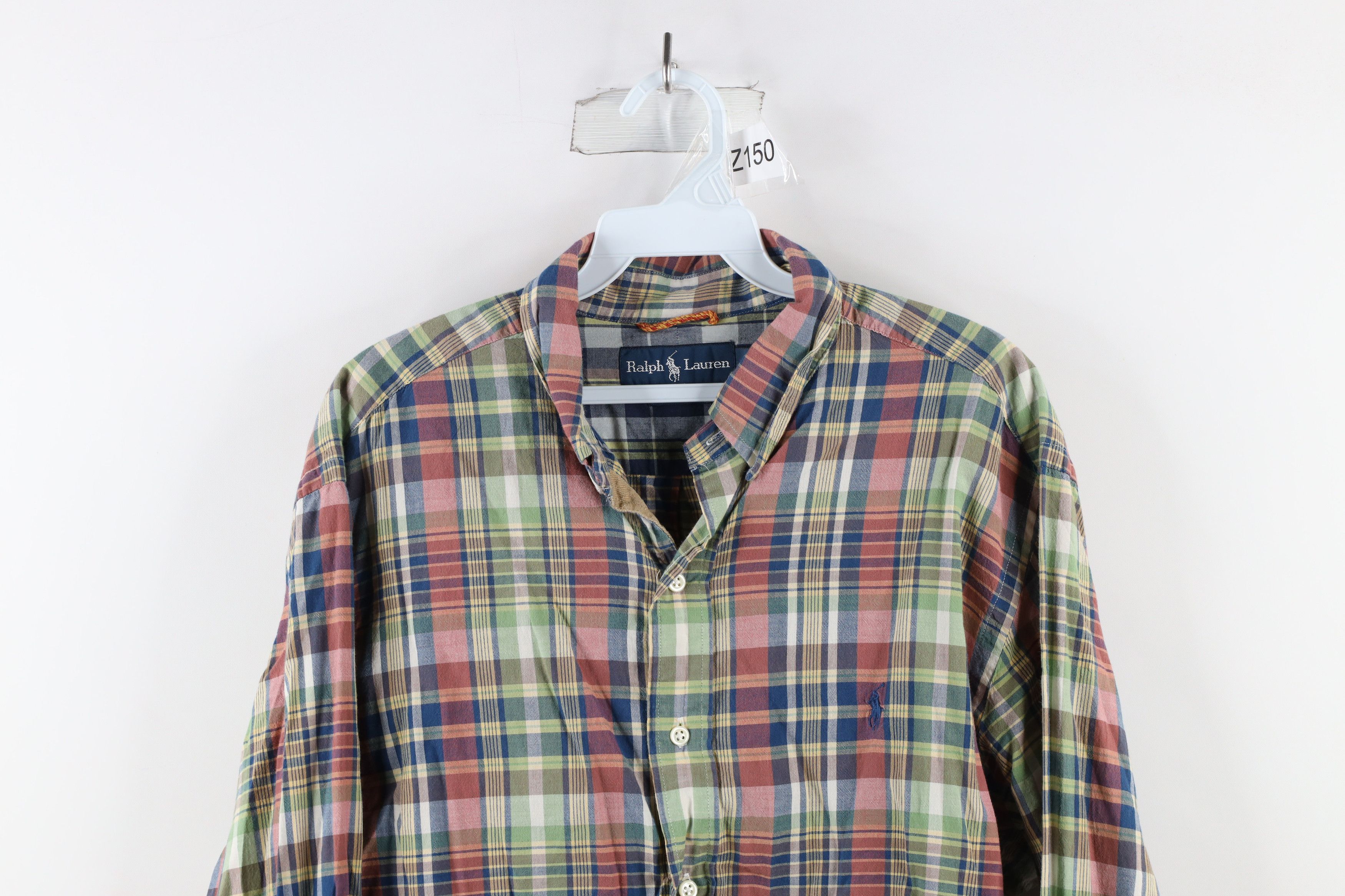 Polo Ralph Lauren Vintage 90s Ralph Lauren Rainbow Plaid Button Down Shirt Size US L / EU 52-54 / 3 - 2 Thumbnail