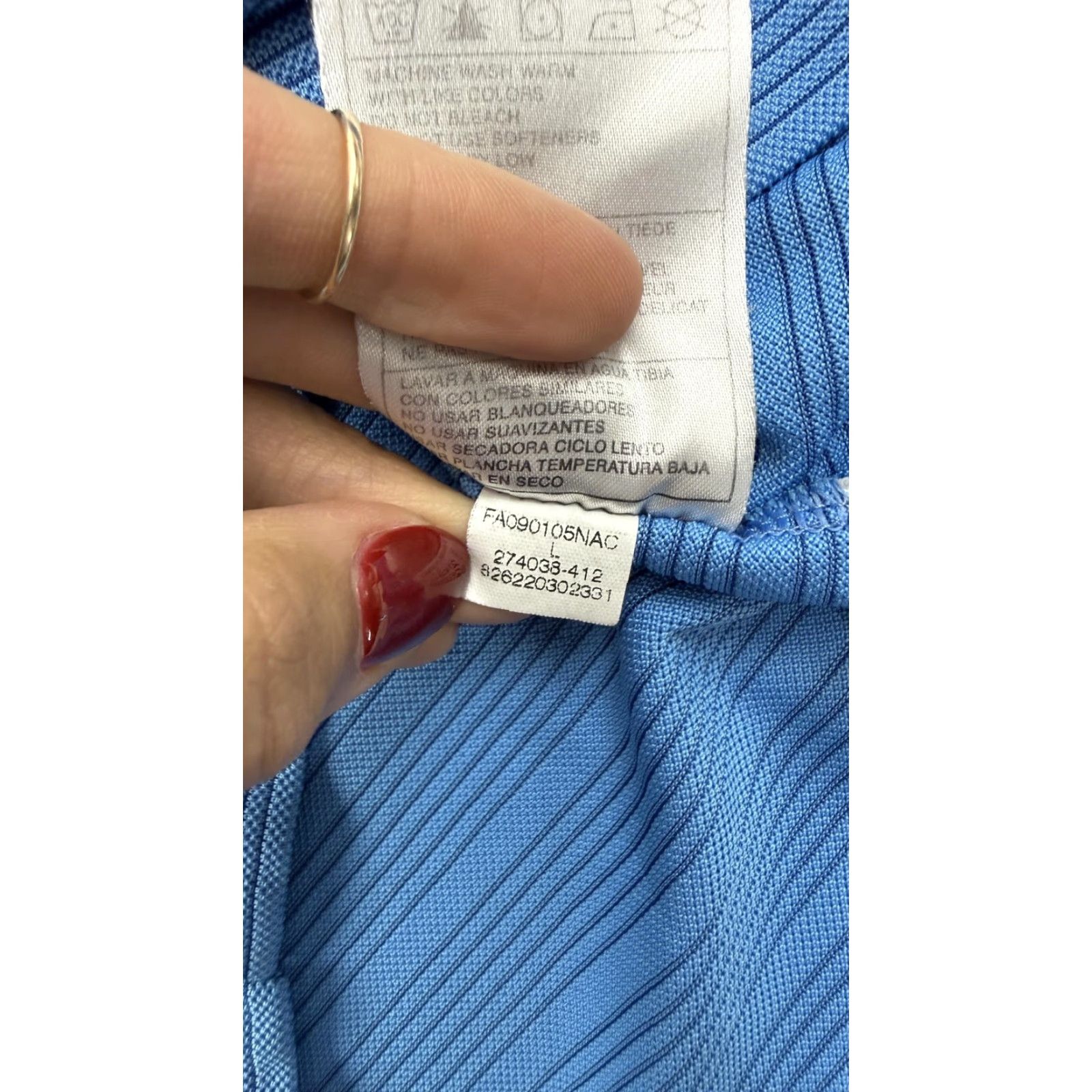 Nike Nike Golf Polo Shirt Mens L Blue Micro Stripe DRY Knit NikeFIT Size US L / EU 52-54 / 3 - 4 Thumbnail
