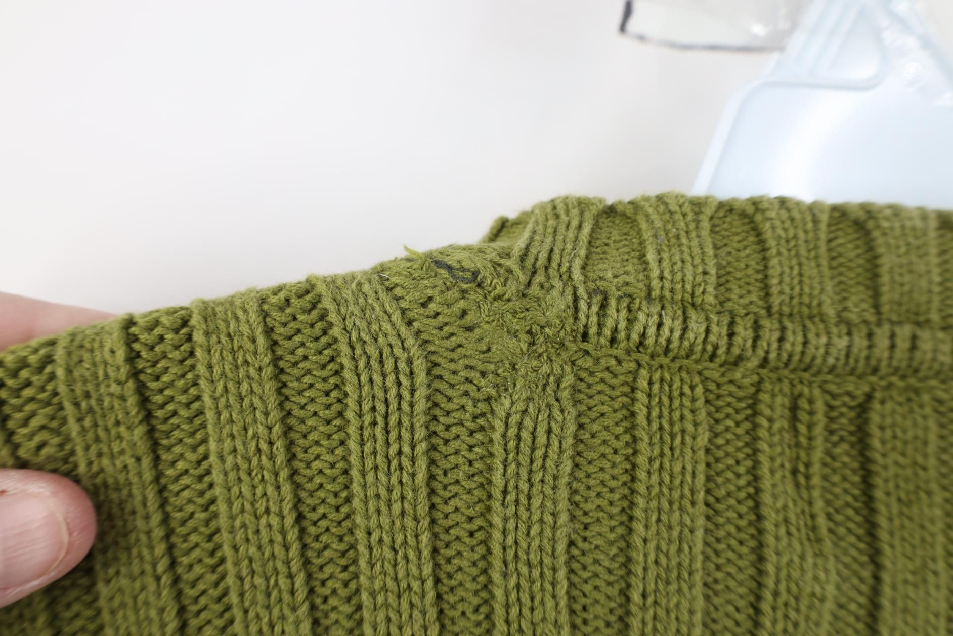 Express Vintage Y2K Express Chunky Ribbed Knit Sweater Green Cotton Size M / US 6-8 / IT 42-44 - 7 Thumbnail