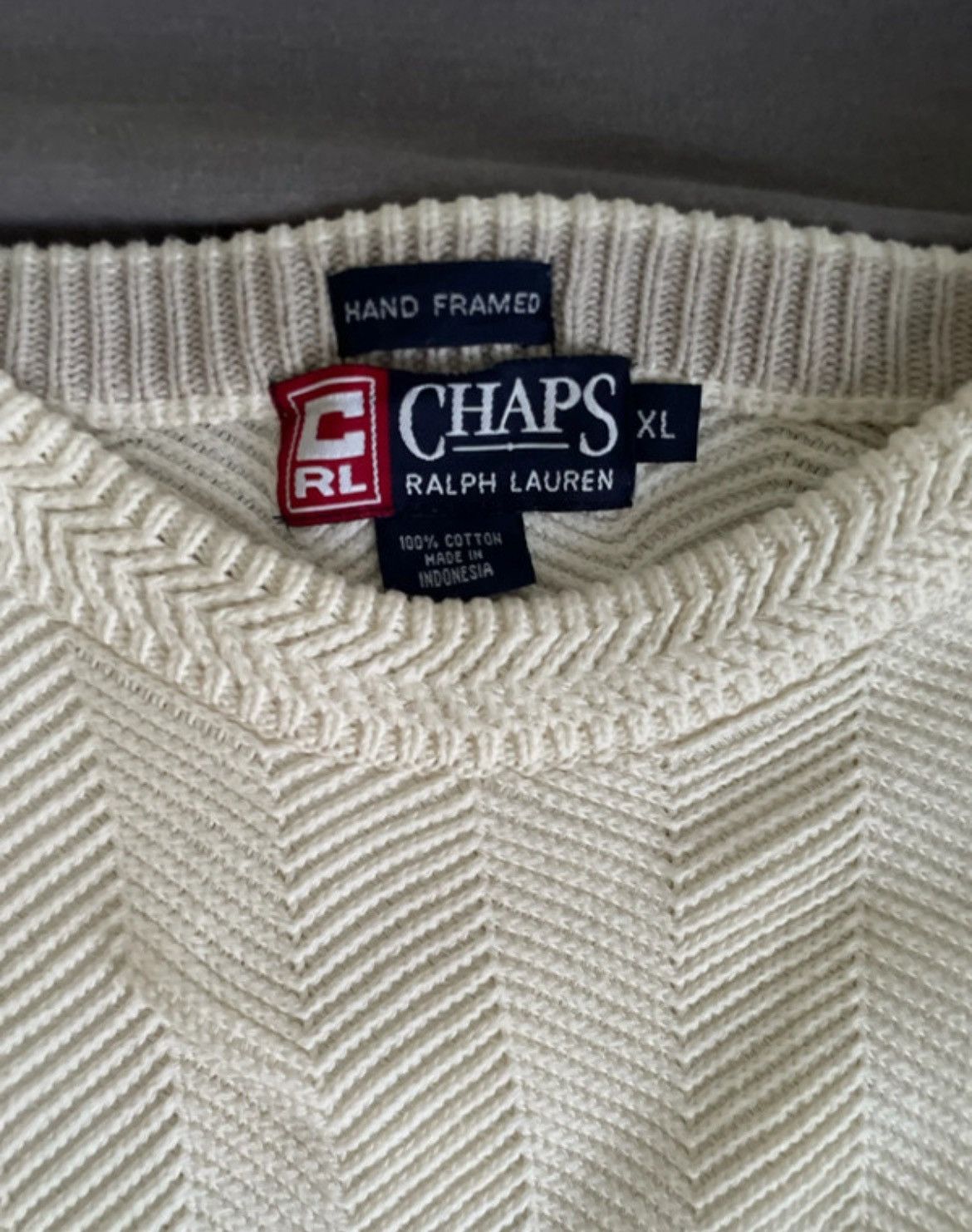 Chaps Ralph Lauren Chaps Ralph Lauren Knitwear Cream Size US XL / EU 56 / 4 - 8 Thumbnail