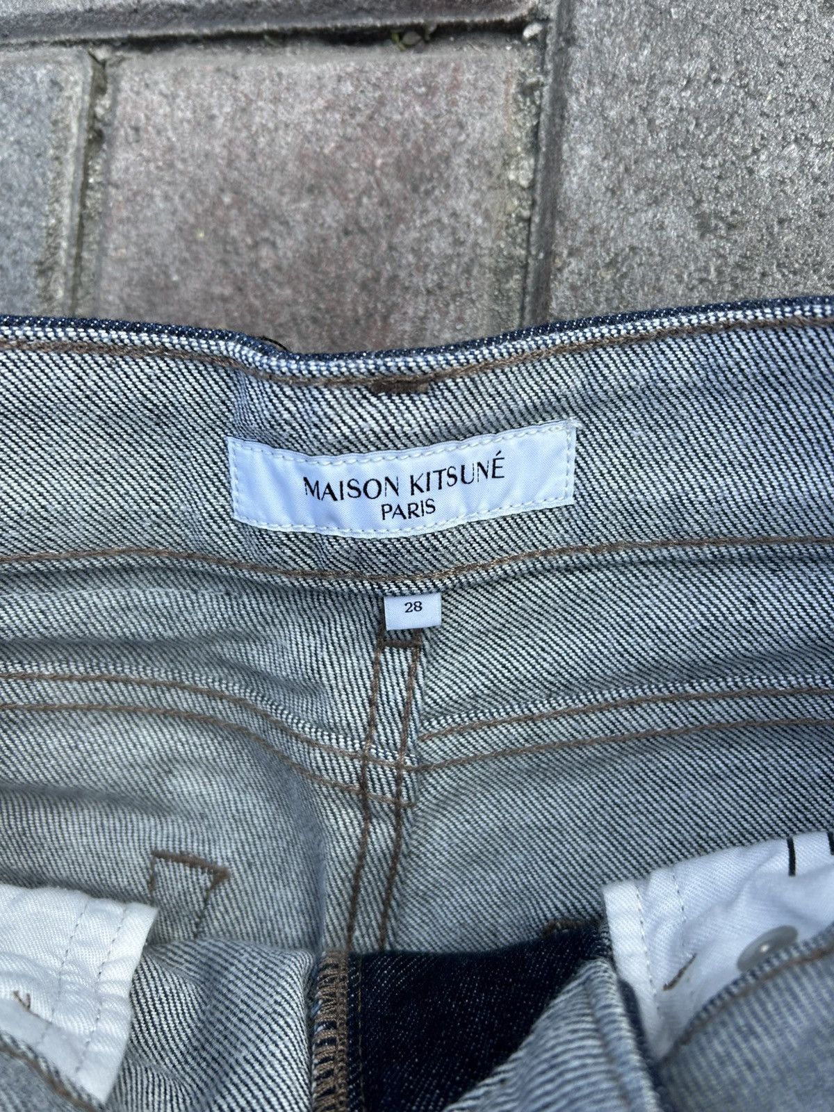 Designer × Japanese Brand × Maison Kitsune Maison Kitsune Raw Japanese Indigo Jeans Size US 28 / EU 44 - 4 Thumbnail