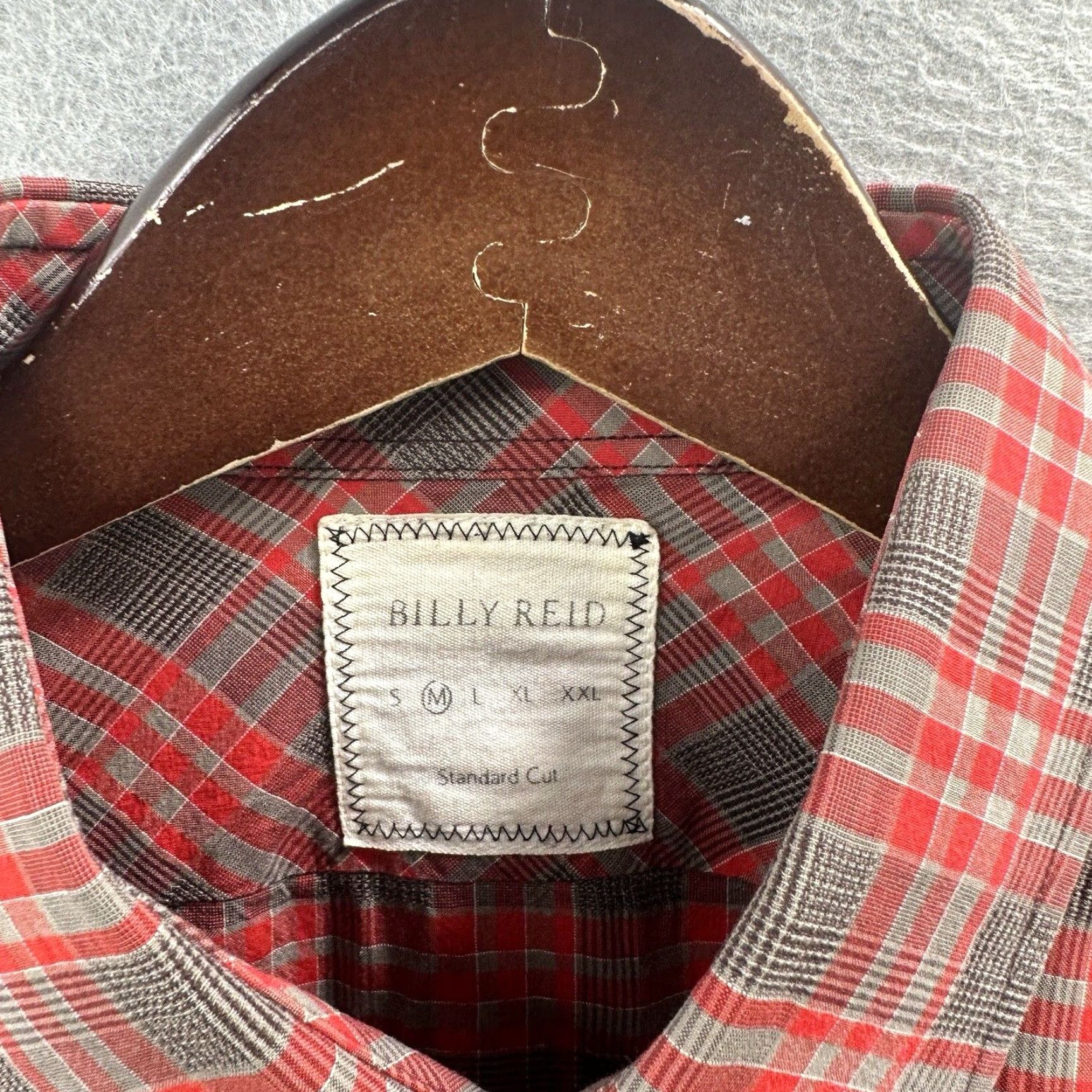 Billy Reid Billy Reid Plaid Button-Up Shirt Mens Medium Red Gray Long Sleeve Cotton Classic Size US M / EU 48-50 / 2 - 5 Thumbnail