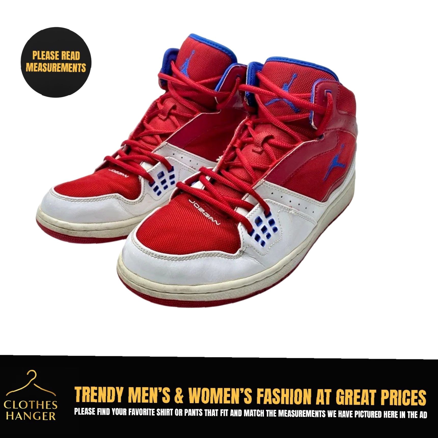 Jordan Brand Nike Air Jordan 1 Flight 23 372704-607 High Top Shoes Mens Size 12 Red White Size US L / EU 52-54 / 3 - 2 Thumbnail