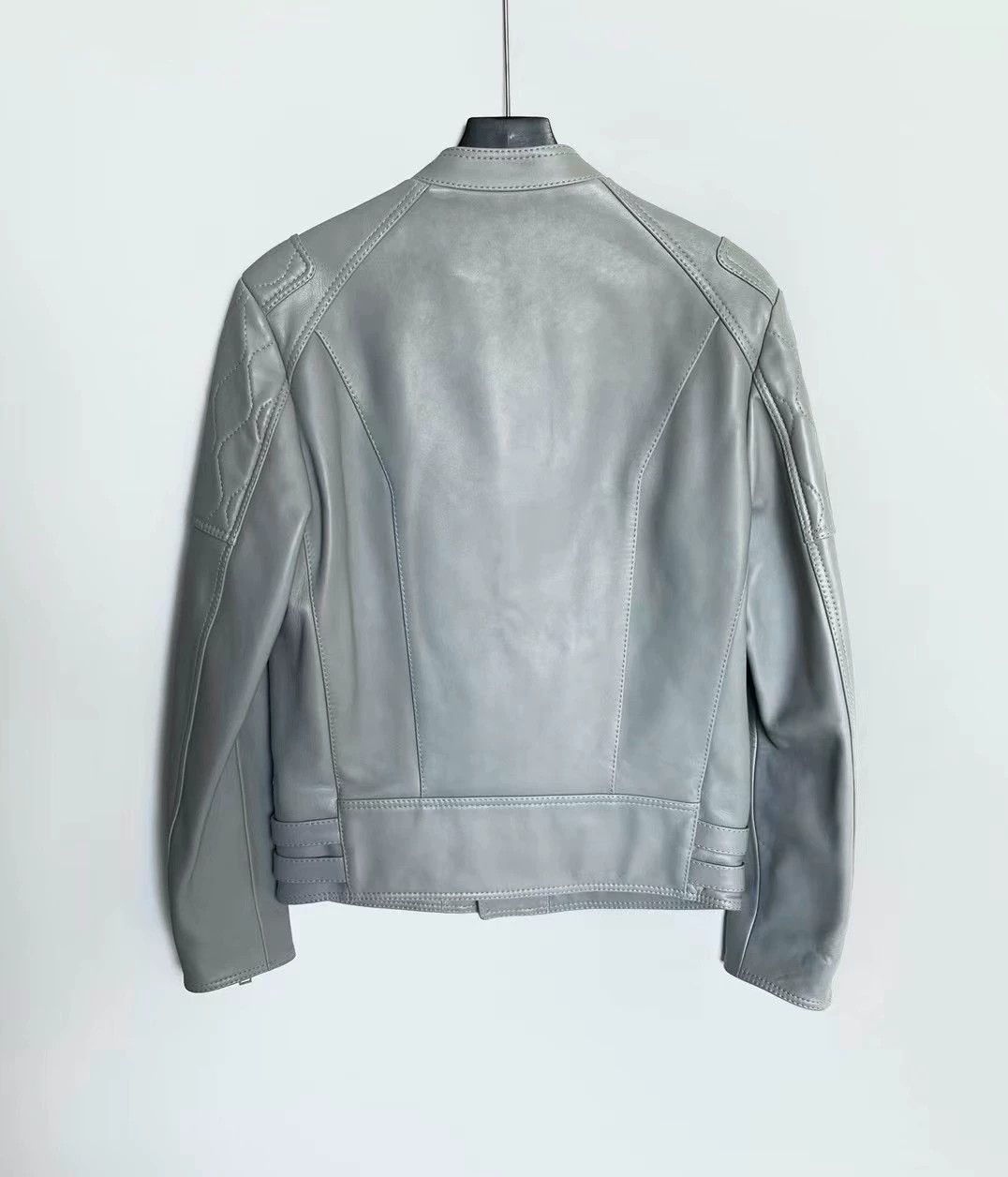 Balenciaga Balenciaga Show Piece Baby Blue Lambskin Moto Jacket 50 Size US M / EU 48-50 / 2 - 4 Thumbnail