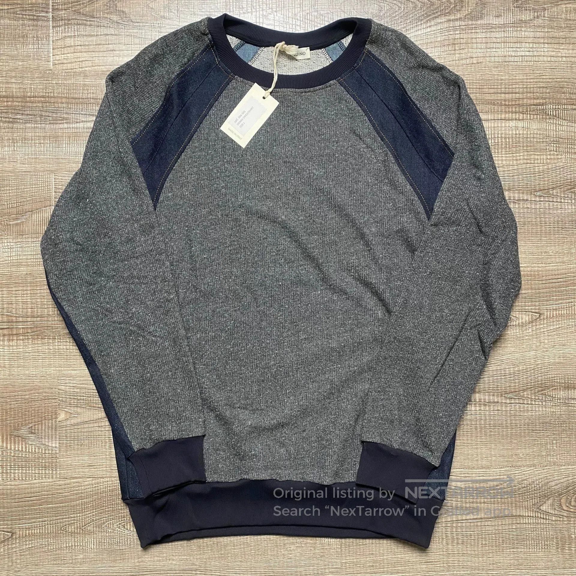 Helas Hellequino Denim Patchwork Vintage Sweatshirt. Size US XS / EU 42 / 0 - 1 Thumbnail