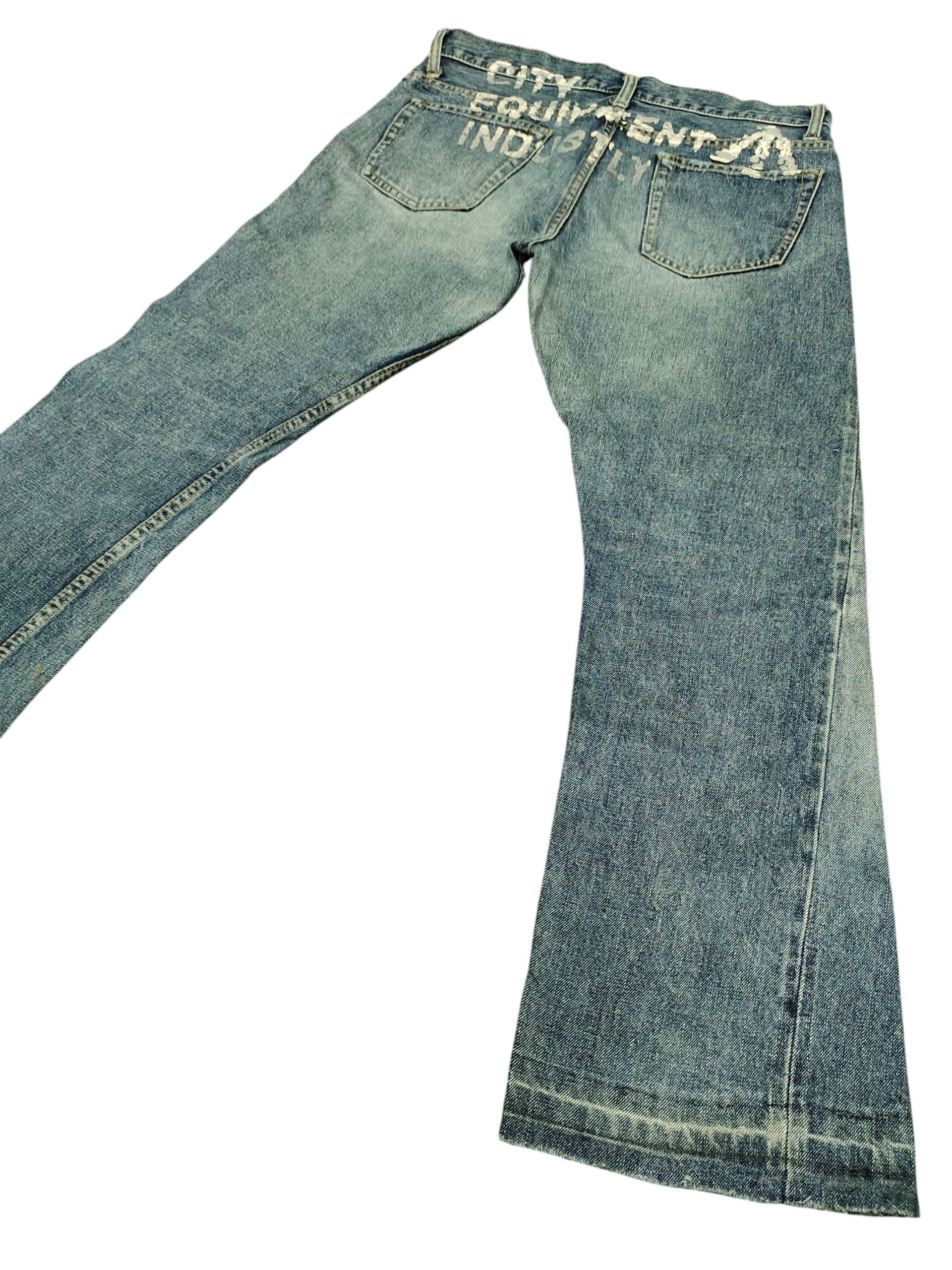 Hysteric Glamour Flare Jeans CEI Selvedge Clawmark Distress Faded Bootcut Y2k Size US 33 - 1 Thumbnail
