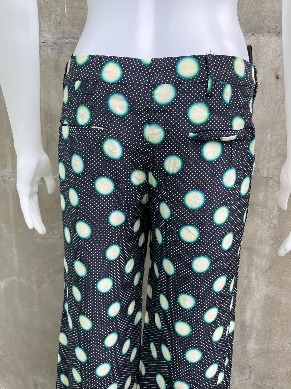 Miu Miu 2011 Silk Polkadot Wide Leg Trousers Size US 31 - 8 Thumbnail
