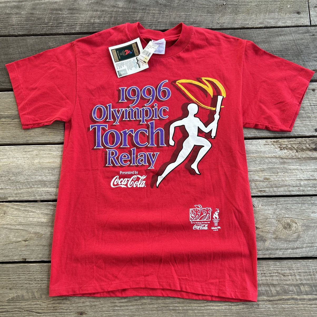 Vintage Vintage DS 1996 Atlanta Olympics Torch Relay Coca-Cola Shirt Size US M / EU 48-50 / 2 - 1 Thumbnail