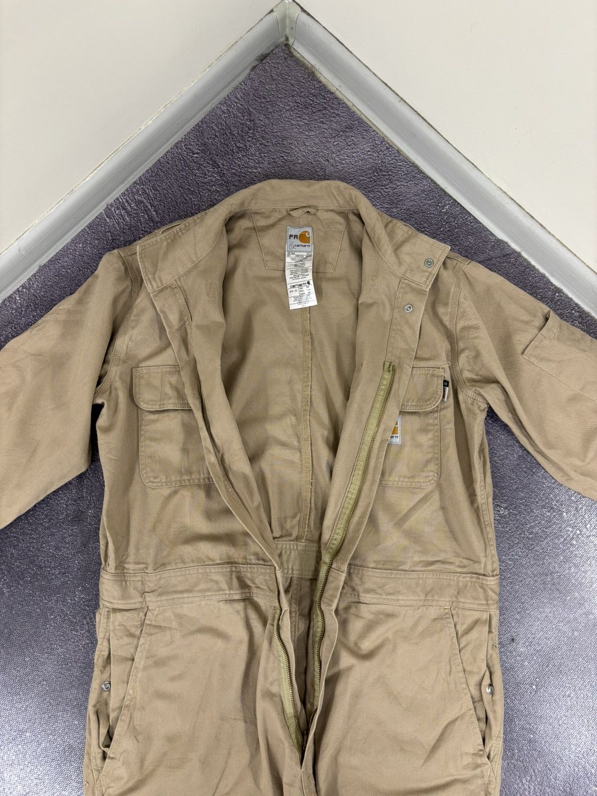 Carhartt Vintage Carhartt Flame Resistant Utility Work Beige Coverall Size US L / EU 52-54 / 3 - 17 Thumbnail