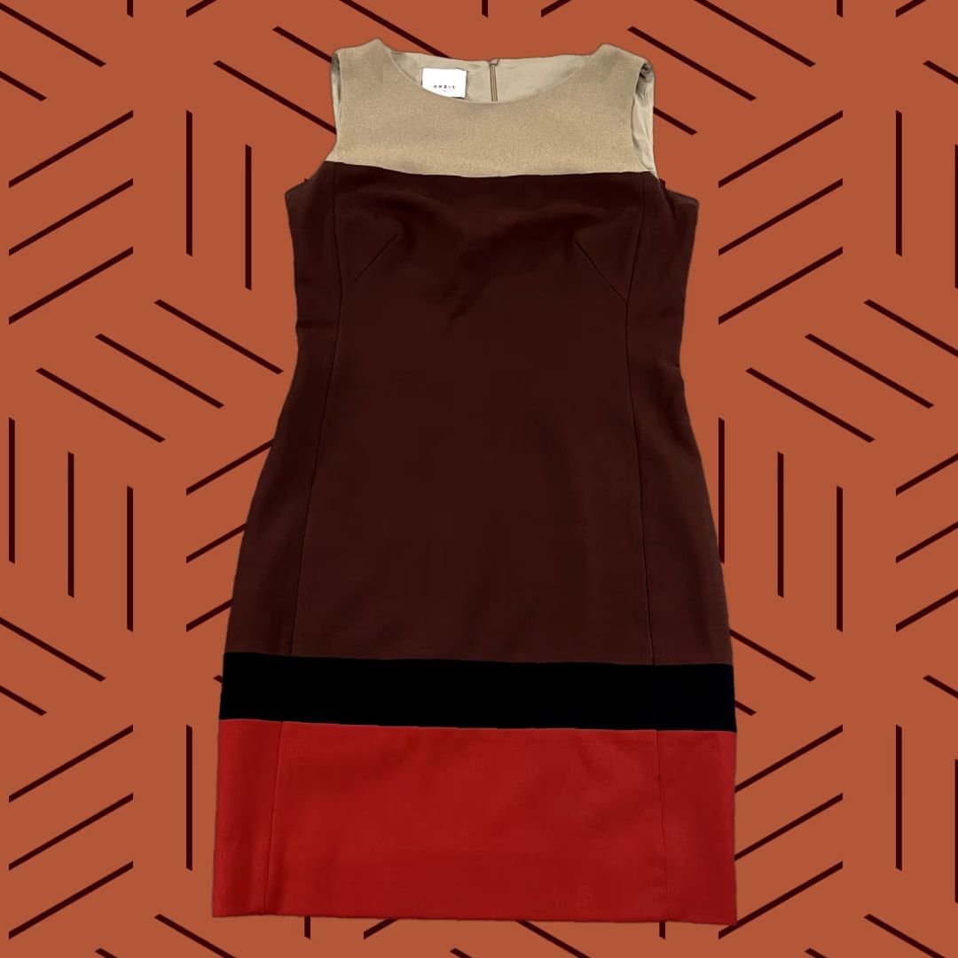 Akris AKRIS PUNTO Dress Womens Size US 6 FR 38 Wool Sheath Color Block Sleeveless Size M / US 6-8 / IT 42-44 - 1 Thumbnail
