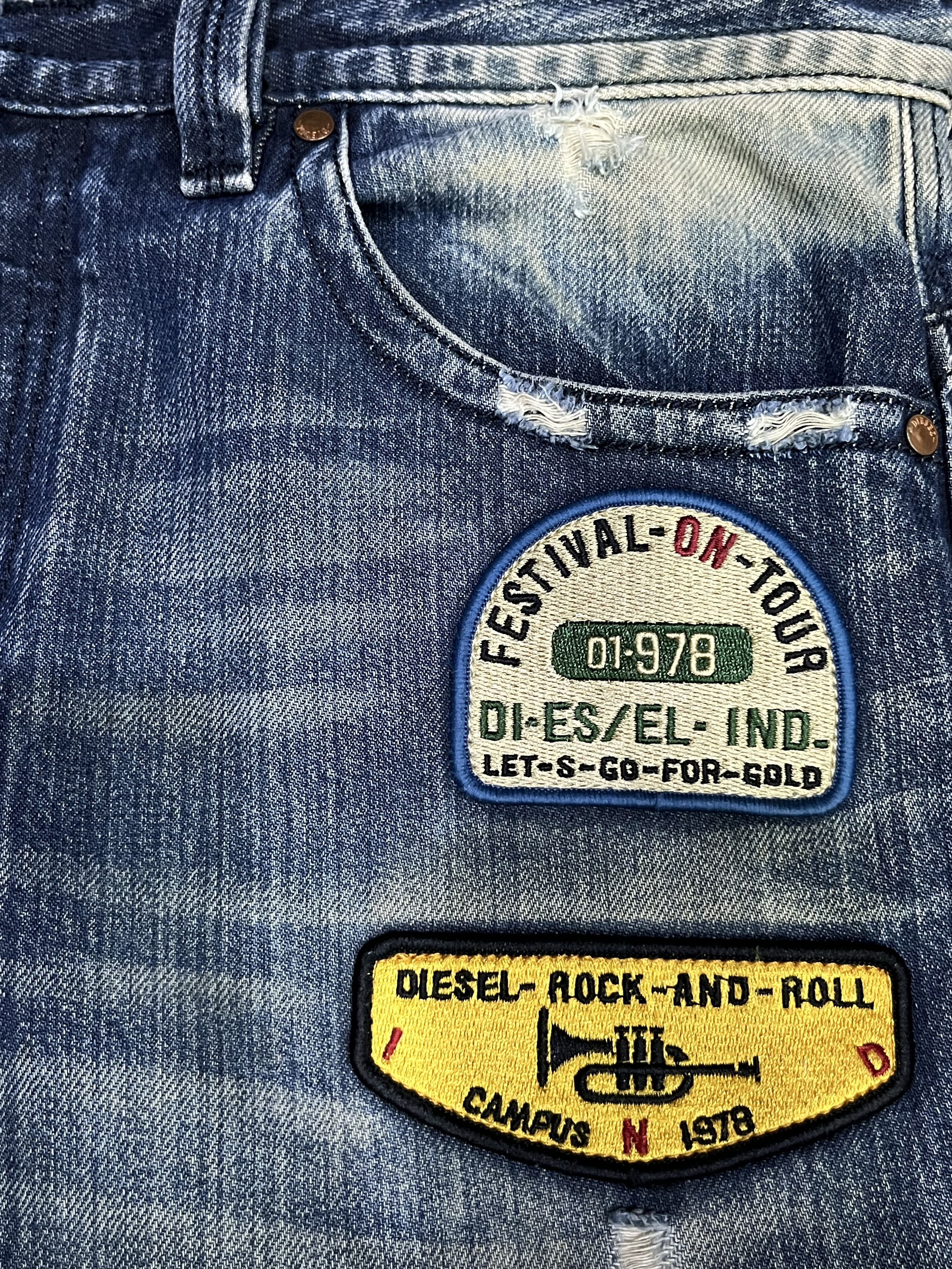 Diesel 🤘🏼Vintage DIESEL DNA Punk Rock Slim Skinny Mudwash Denim Size US 31 - 7 Thumbnail