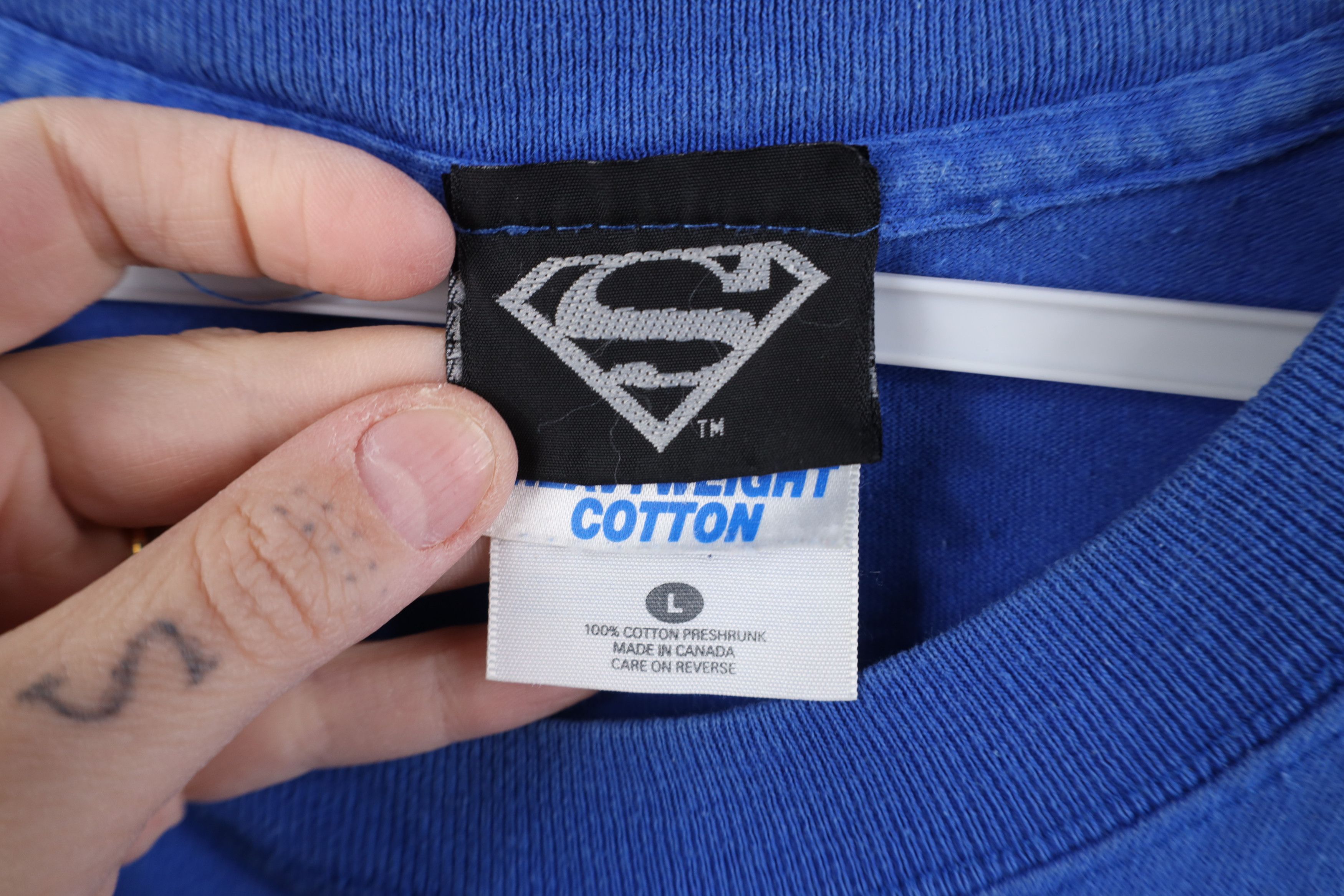 Vintage Vintage 90s DC Comics Superman Hero Short Sleeve T-Shirt Size US L / EU 52-54 / 3 - 9 Thumbnail