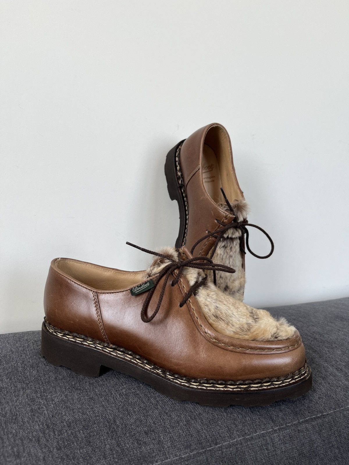 Paraboot Paraboot Michael Griff II Rabbit Fur Shoes sz 4 Size US 5 / EU 37 - 1 Thumbnail