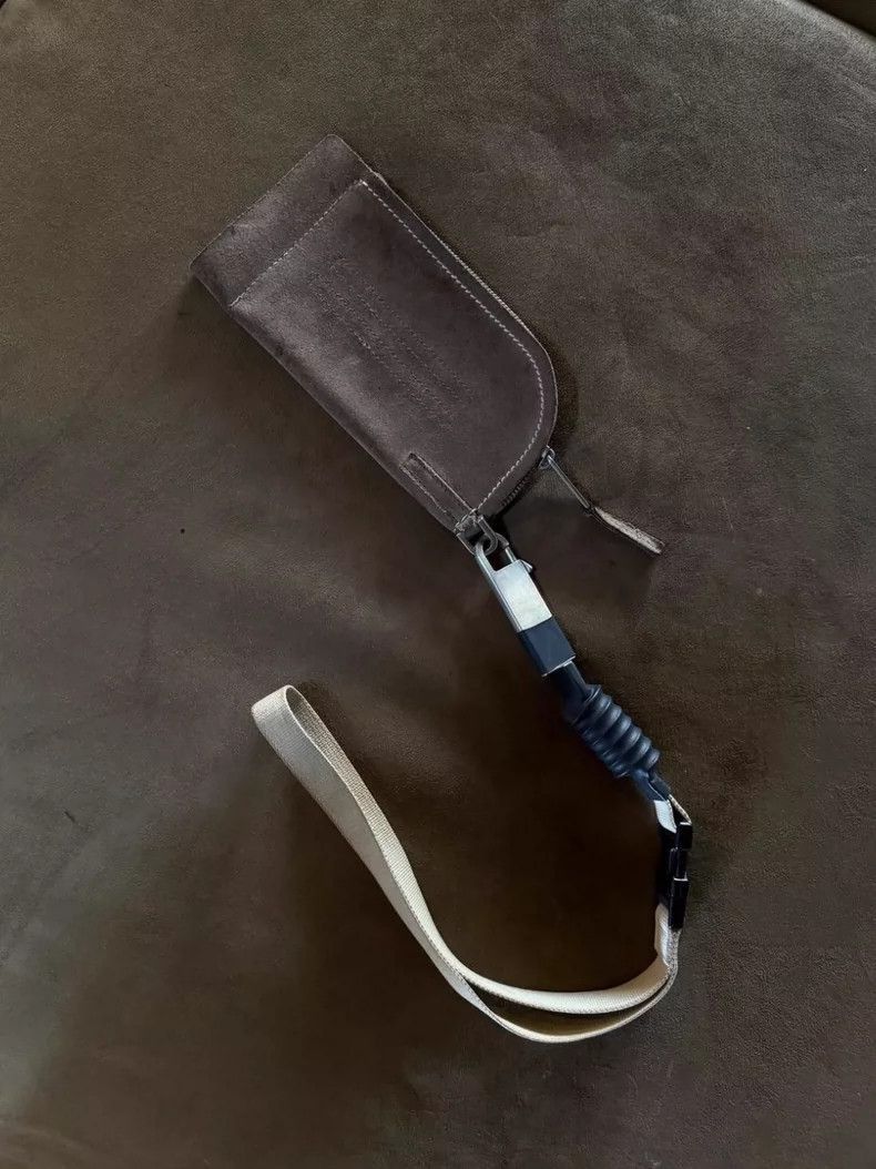 Rick Owens Suede Crossbody Bag-2505 in Brown, Men's