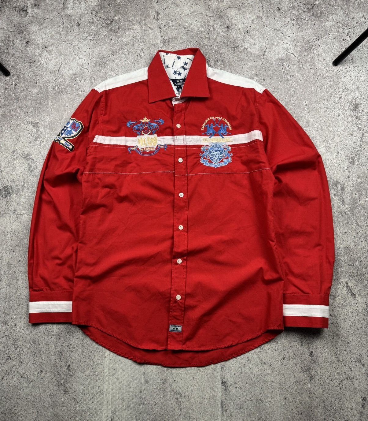 La Martina Vintage La Martina Button Polo Shirt Big Logo Japanese Y2K Size US L / EU 52-54 / 3 - 1 Thumbnail