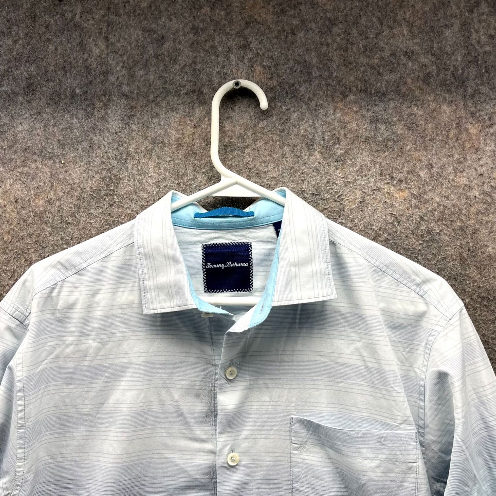 Tommy Bahama VINTAGE Tommy Bahama Shirt Mens M Button-Down Striped Cotton Blue Short Sleeve? Size US M / EU 48-50 / 2 - 7 Thumbnail