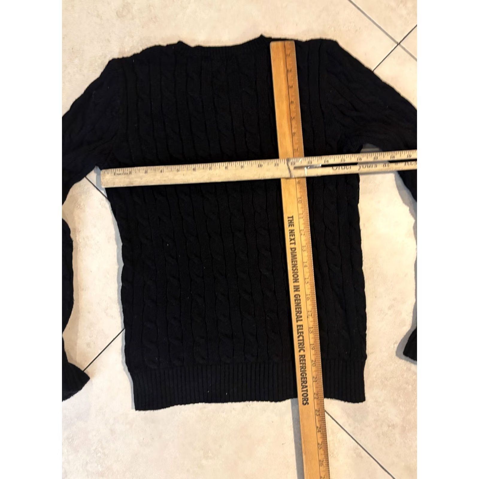 Ralph Lauren Lauren Ralph Lauren Sweater Womens Medium Black Cable Knit Crewneck Pullover Size M / US 6-8 / IT 42-44 - 5 Thumbnail