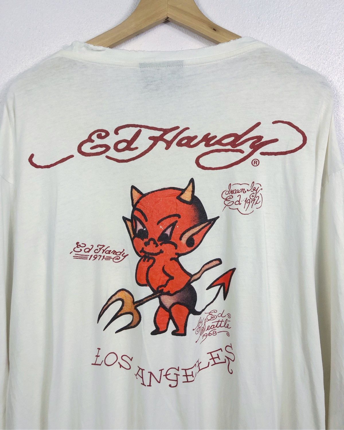 Ed Hardy Rare Vintage Ed Hardy Los Angeles Oversize LS Tee Size US XXL / EU 58 / 5 - 7 Thumbnail