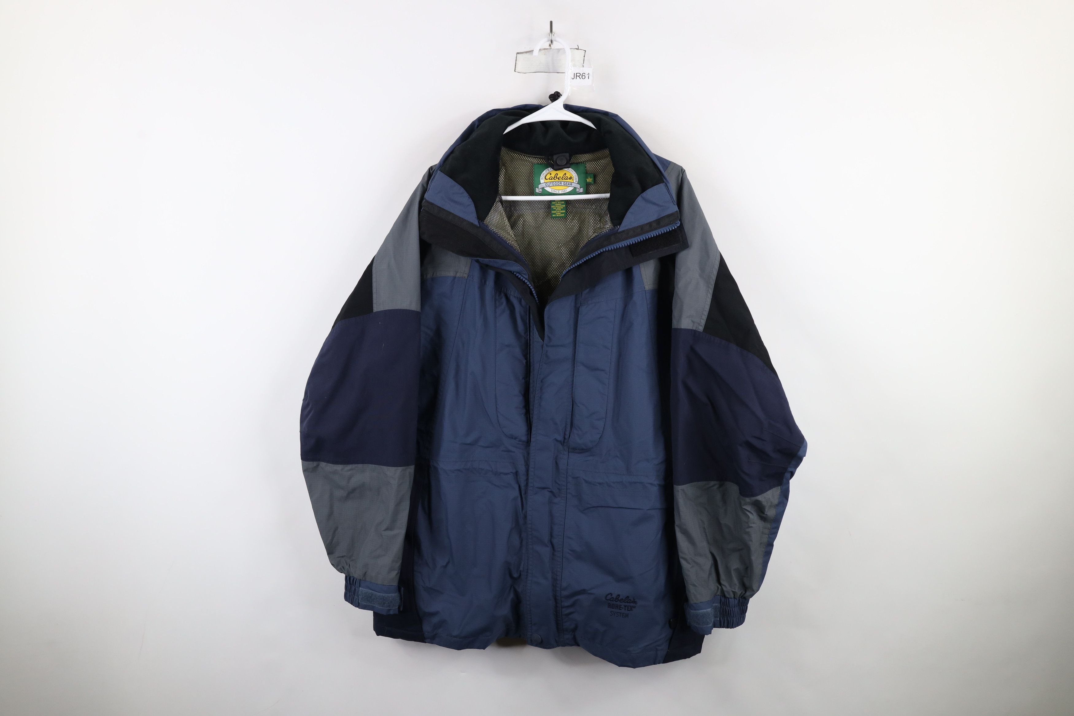Cabelas × Vintage Vintage 90s Cabelas Waterproof Full Zip Jacket Coat Blue Size US L / EU 52-54 / 3 - 1 Thumbnail