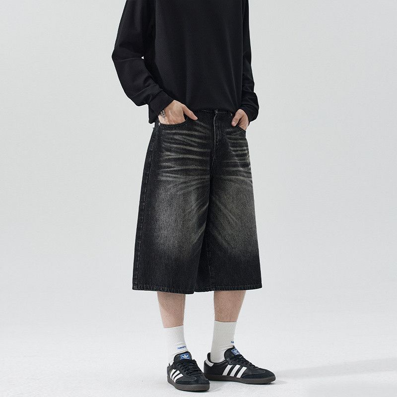 Japanese Brand Men's Vintage-Style Distressed Washed Casual Denim Shorts Size US 32 / EU 48 - 4 Thumbnail