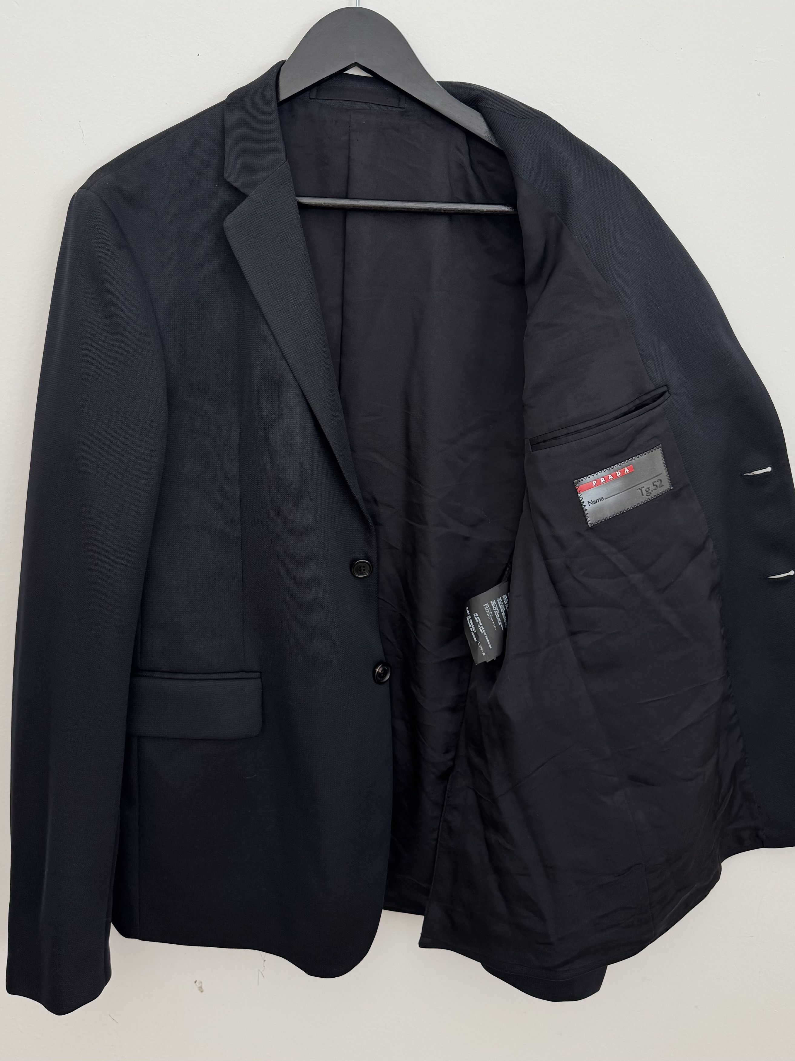 Prada Prada Mens Black Blazer Size 52 Minimal Tailored Jacket Size 52R - 1 Thumbnail