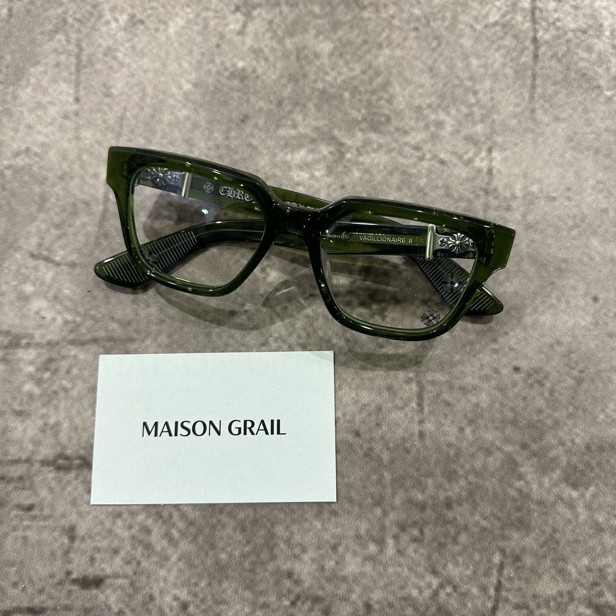 Chrome Hearts CHROME HEARTS VAGILLIONAIRE II DARK OLIVE EYEWEAR Size ONE SIZE - 8 Thumbnail