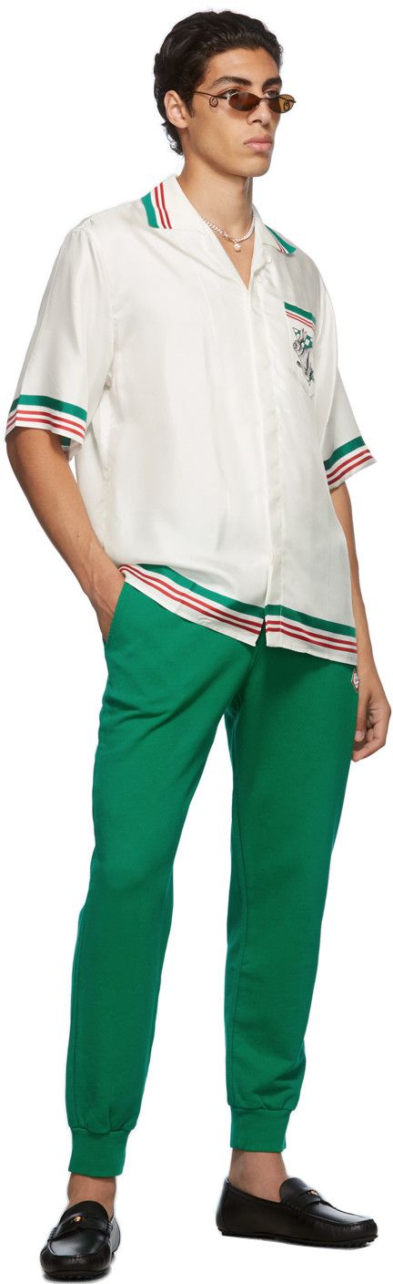 Casablanca Green Embroidered Logo Silk Scarf Sweatpants Size US 36 / EU 52 - 2 Thumbnail