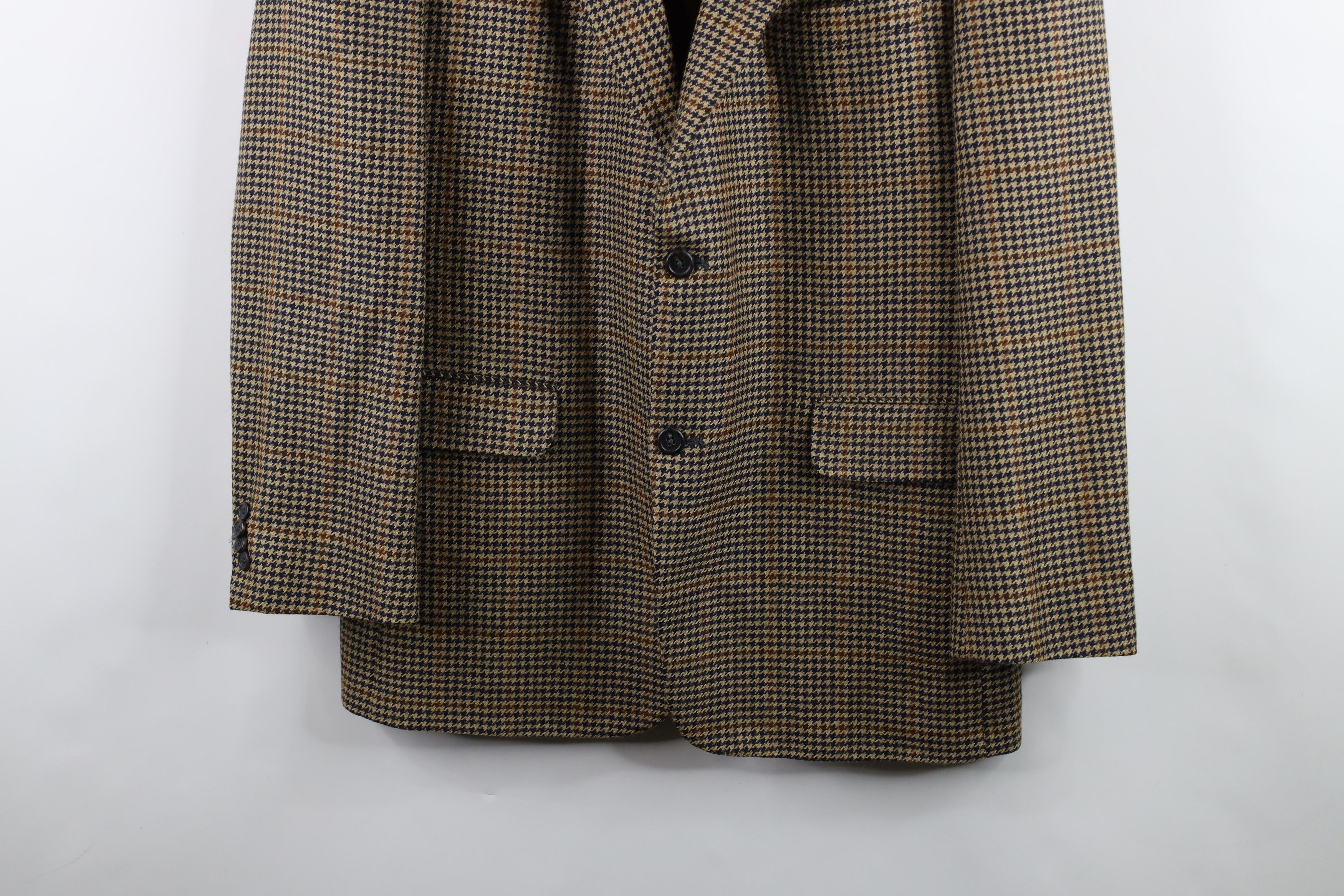 Lands' End × Vintage Vintage 90s Lands End Houndstooth Suit Coat Blazer Jacket Size US L / EU 52-54 / 3 - 3 Thumbnail